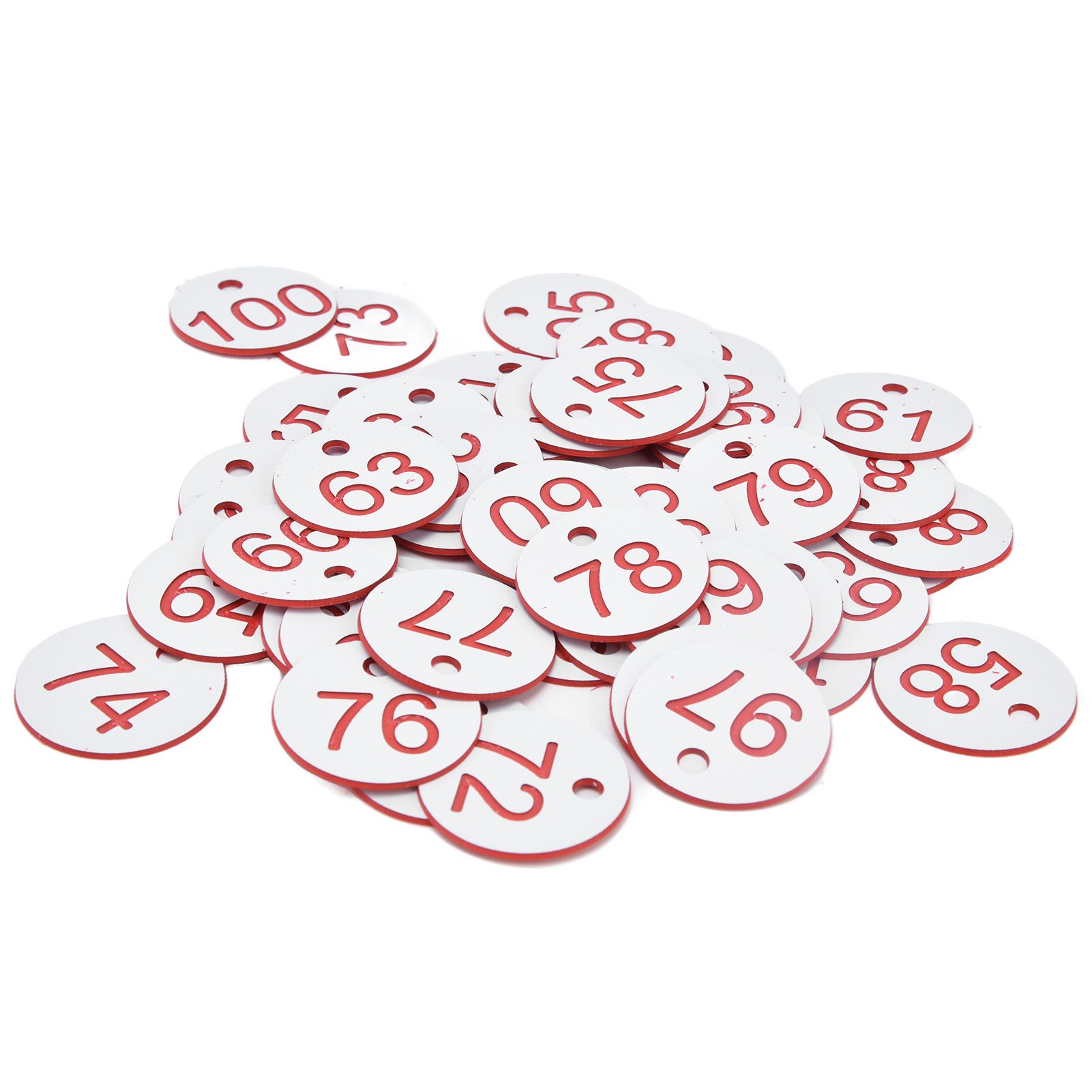 50Pcs Beehive Tag ABS Round Numbered Sign Labels with Hole Livestock Beekeeping SuppliesWhite 51-100 - Image 3