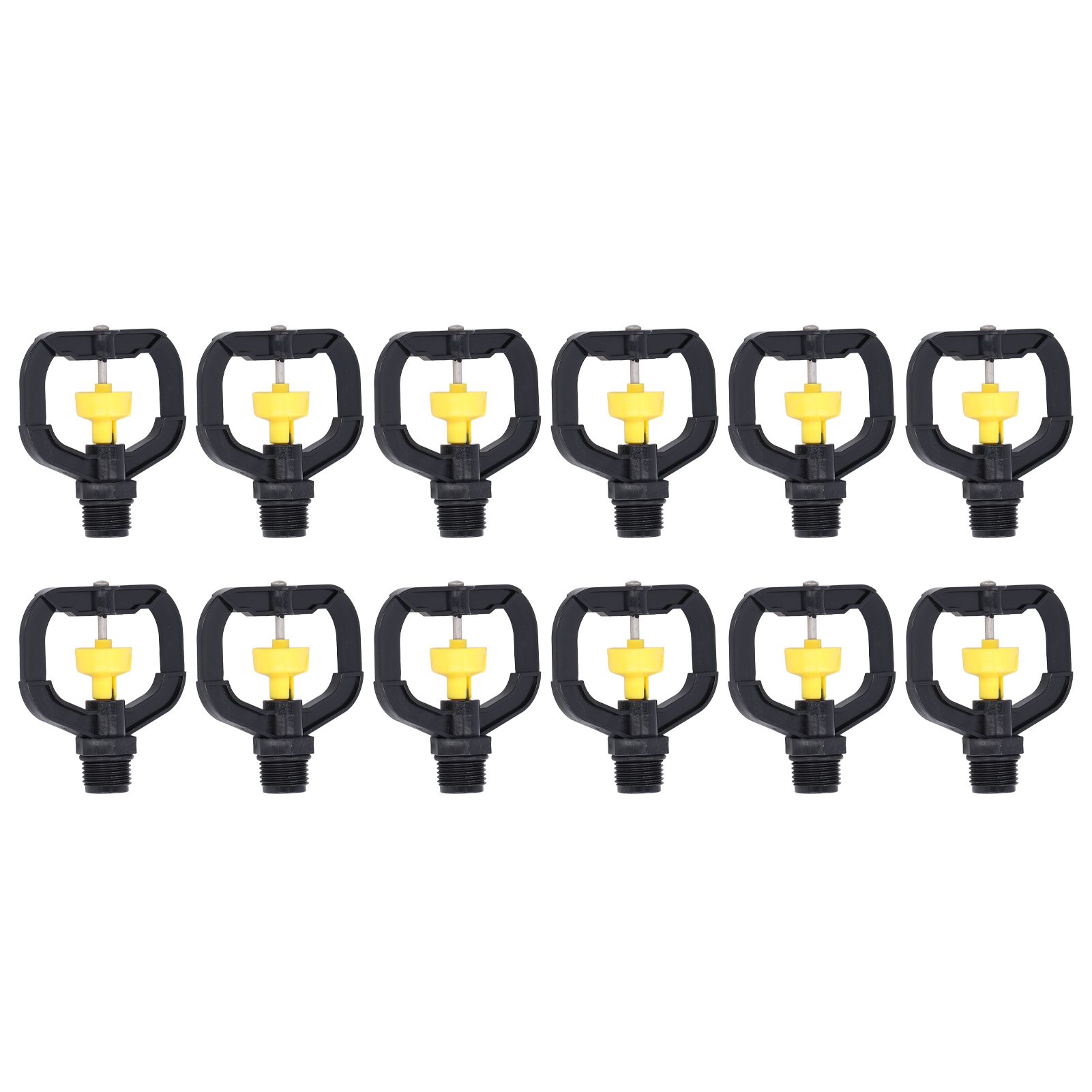 12pcs Rotating Irrigation Sprinkler Plastic Spray Nozzle with G1/2 Male Thread for Garden Yard Lawn - Image 1