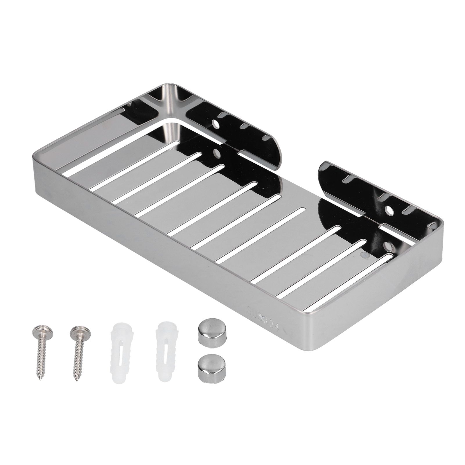 Soap Dish Shelf 304 Stainless Steel Bathroom Hollow Self Draining Wall Mounted Soap Box - Image 1