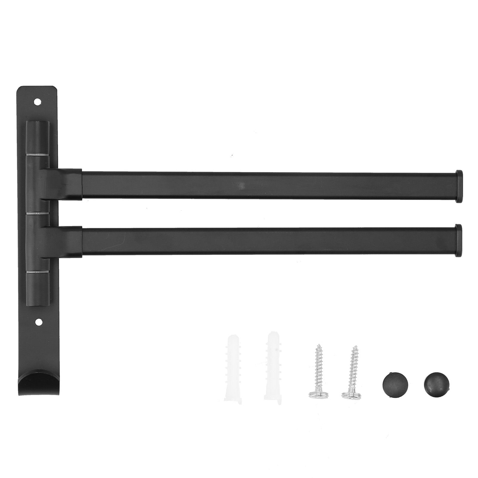 Towel Bar Wall Mounted Rotating Collapsible Space Aluminum Towel Rack for Bathroom - Image 1