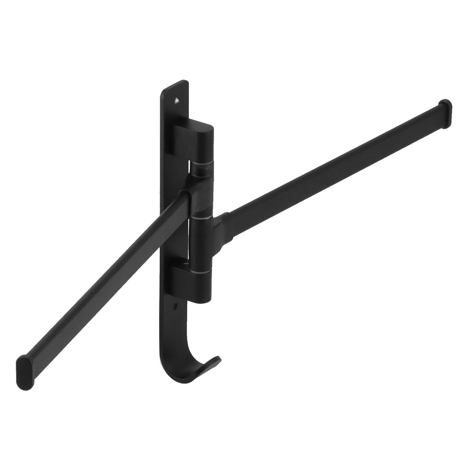 Towel Bar Wall Mounted Rotating Collapsible Space Aluminum Towel Rack for Bathroom - Image 2