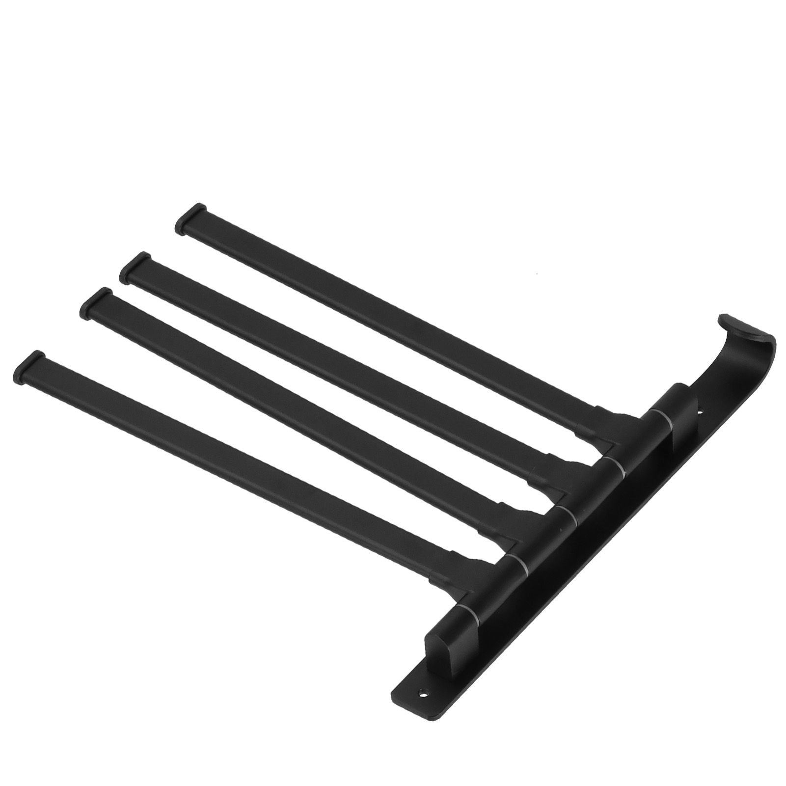 Rotating Towel Rack 4 Poles Space Aluminum Folding Rotatable Matte Black Finish Bath Towel Hanger for Bathrooms Kitchens Hotels - Image 4