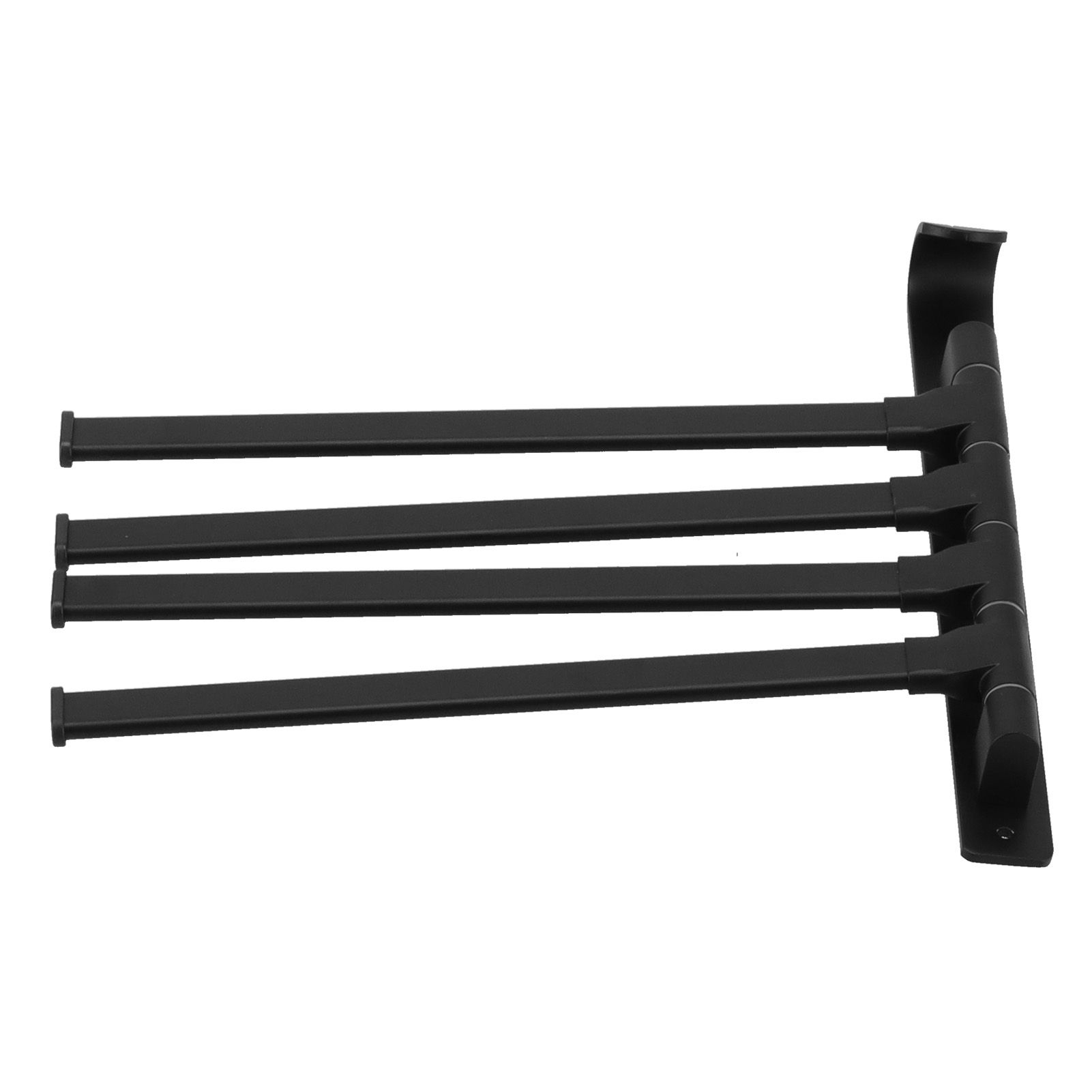 Rotating Towel Rack 4 Poles Space Aluminum Folding Rotatable Matte Black Finish Bath Towel Hanger for Bathrooms Kitchens Hotels - Image 6