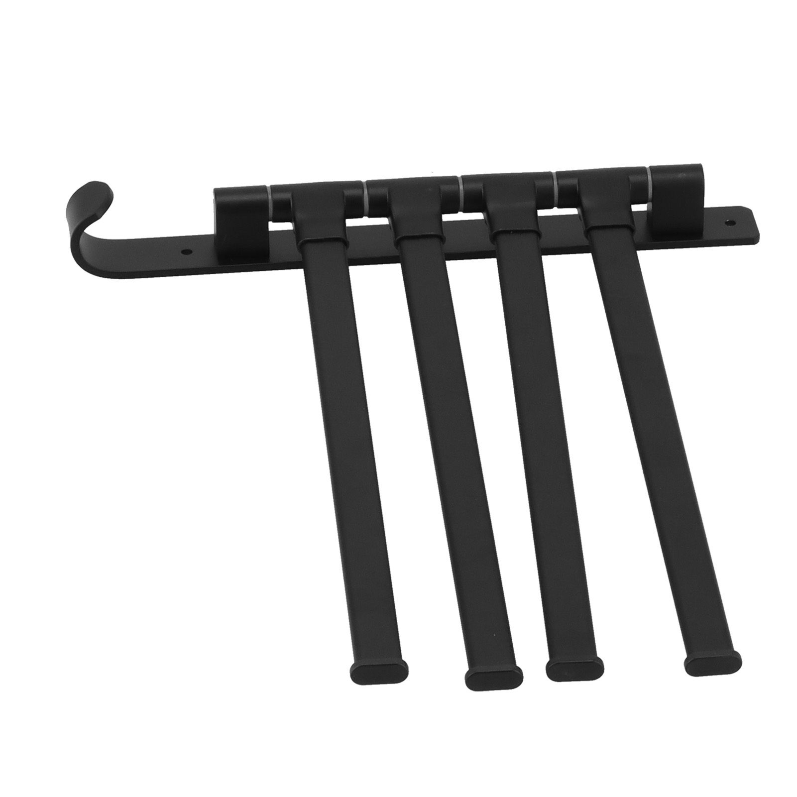 Rotating Towel Rack 4 Poles Space Aluminum Folding Rotatable Matte Black Finish Bath Towel Hanger for Bathrooms Kitchens Hotels - Image 8