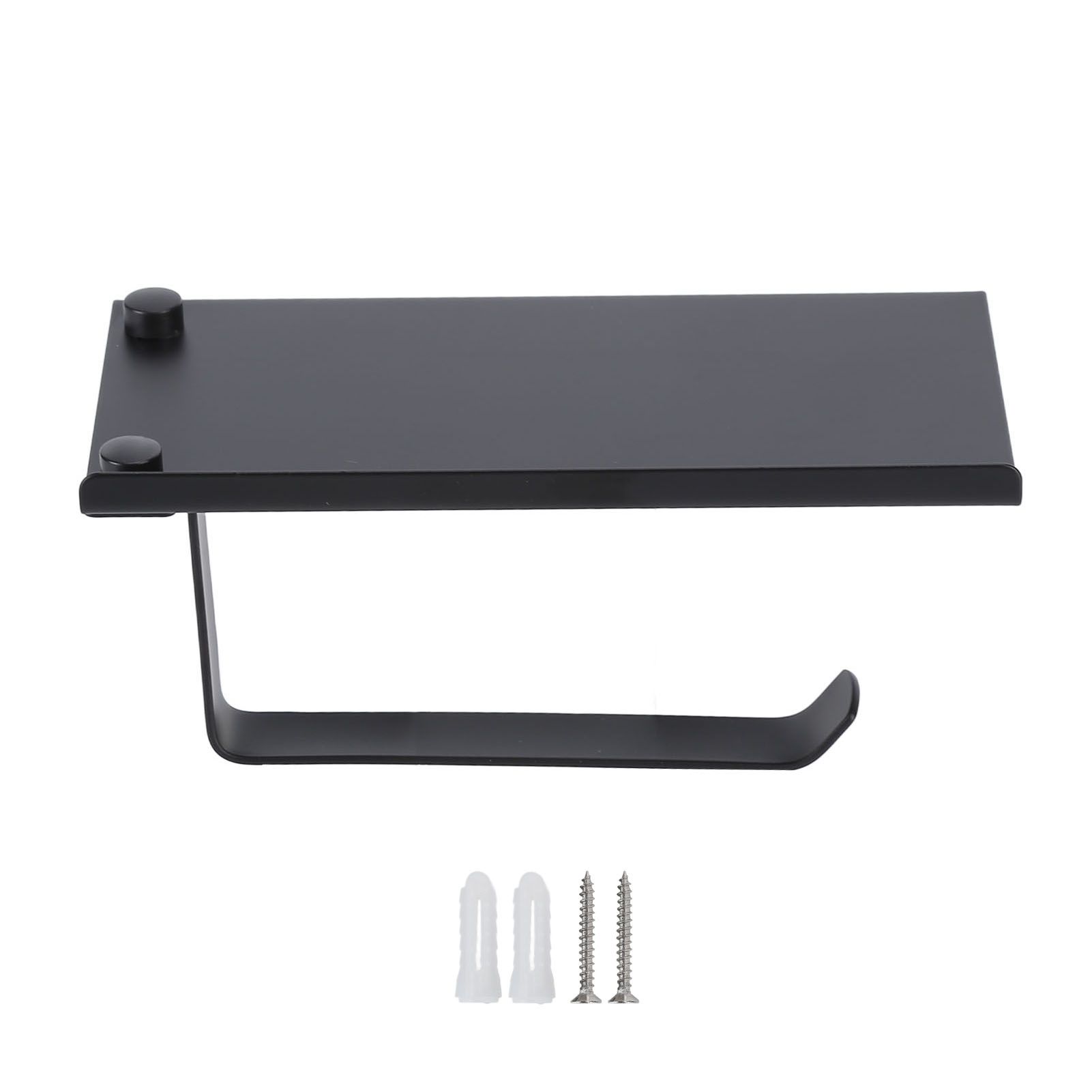Toilet Paper Holder 304 Stainless Steel Anti Rust Wearable Bathroom Phone Holder for Kitchen WashroomBlack - Image 1