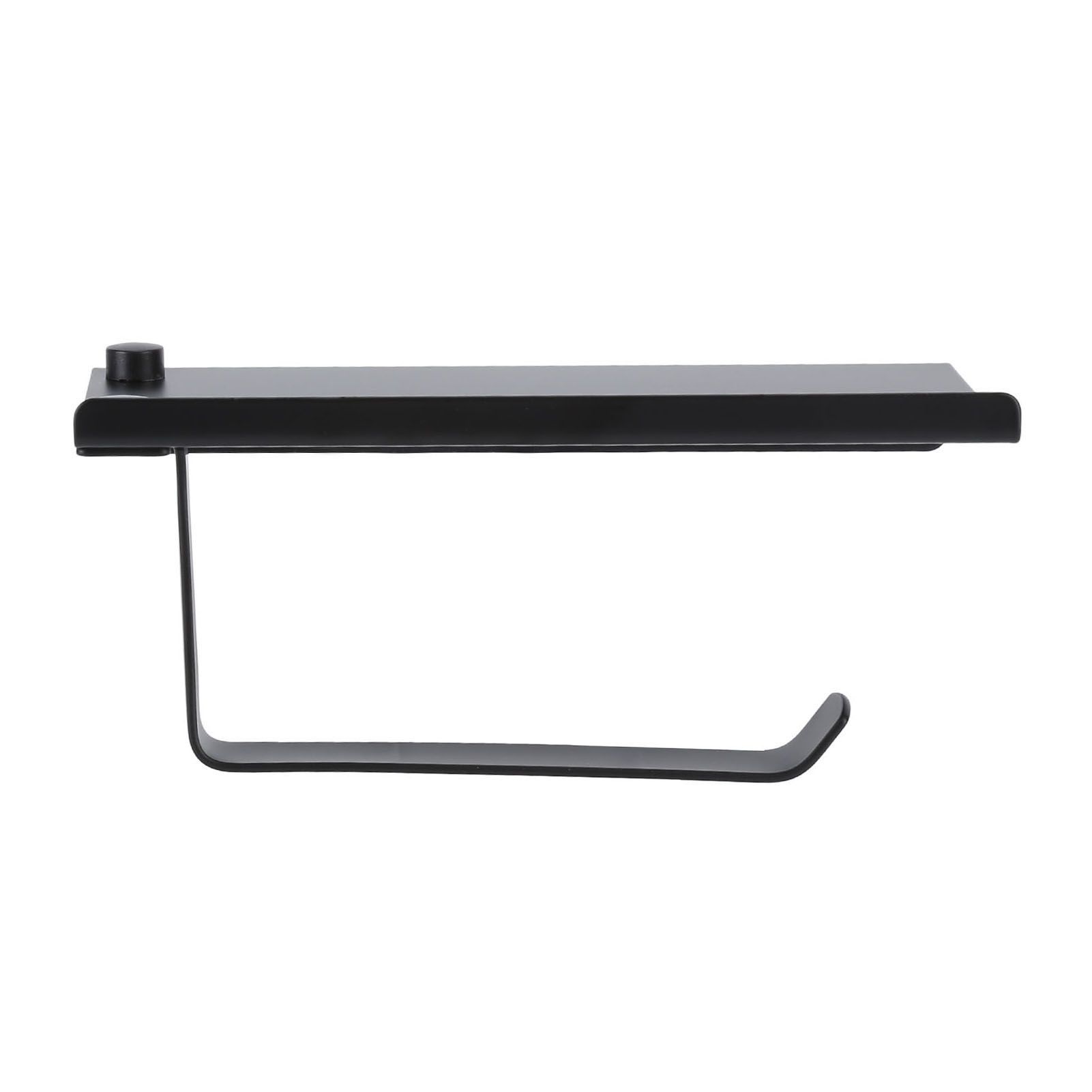 Toilet Paper Holder 304 Stainless Steel Anti Rust Wearable Bathroom Phone Holder for Kitchen WashroomBlack - Image 2