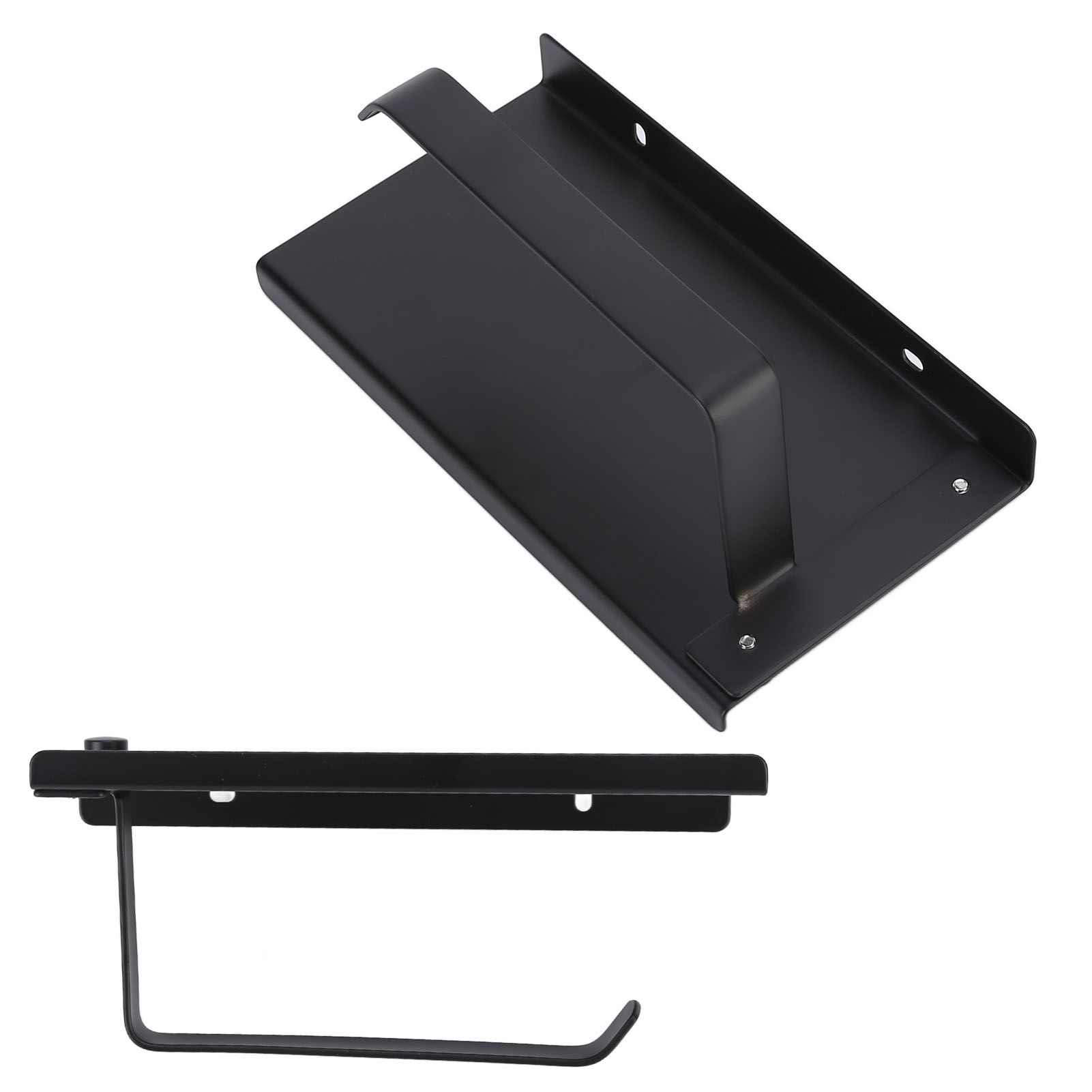 Toilet Paper Holder 304 Stainless Steel Anti Rust Wearable Bathroom Phone Holder for Kitchen WashroomBlack - Image 6