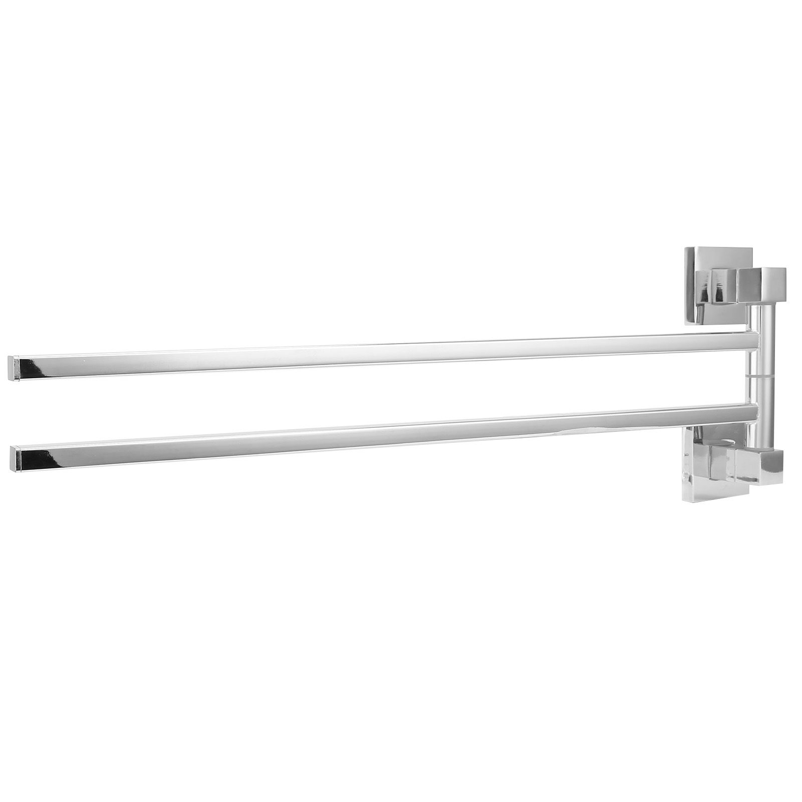 Stainless Steel Towel Rack Bar 180° Rotatable Towel Bathrobe Hanger Holder for Bathroom2 Rods - Image 7