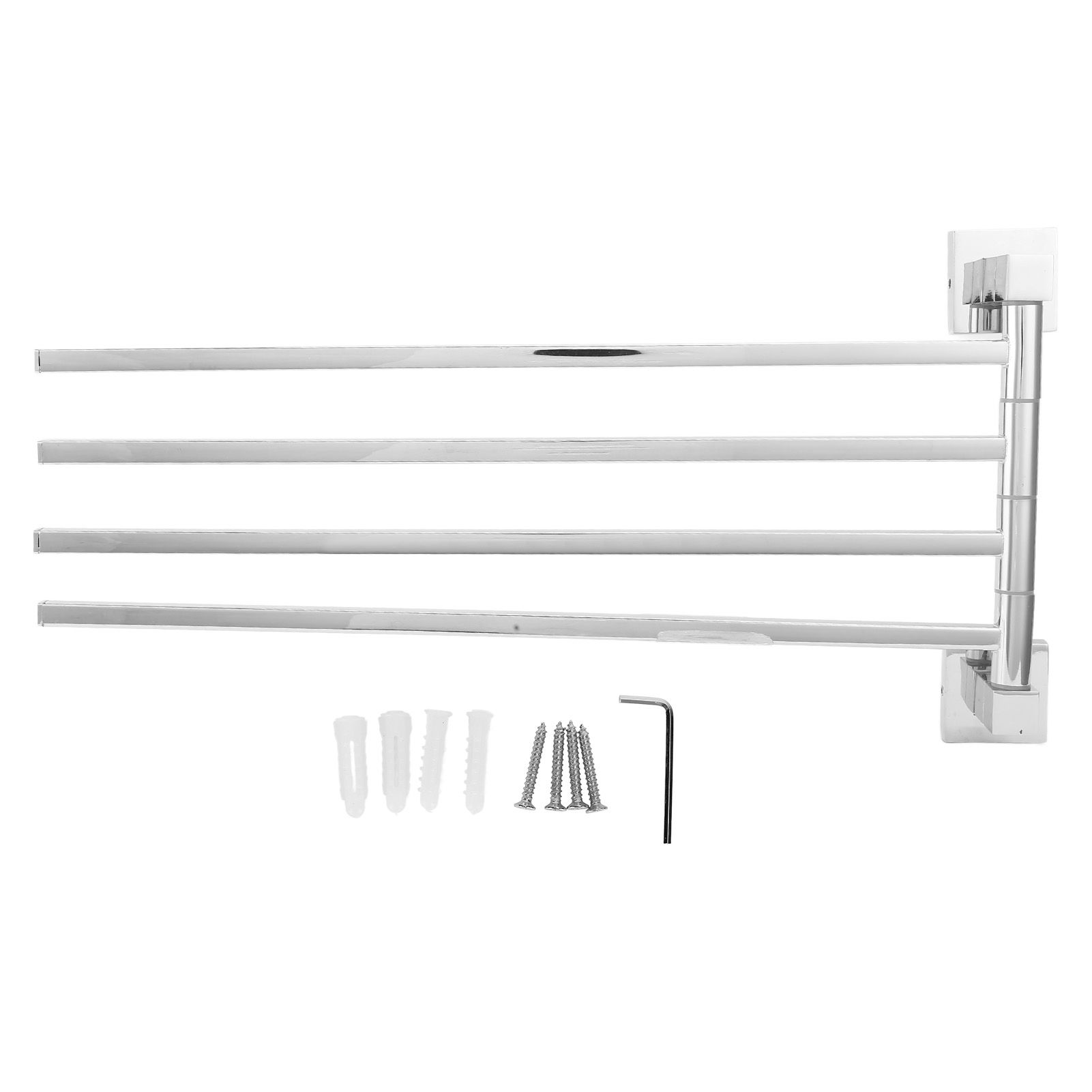 Stainless Steel Towel Rack Bar 180° Rotatable Towel Bathrobe Hanger Holder for Bathroom4 Rods - Image 1