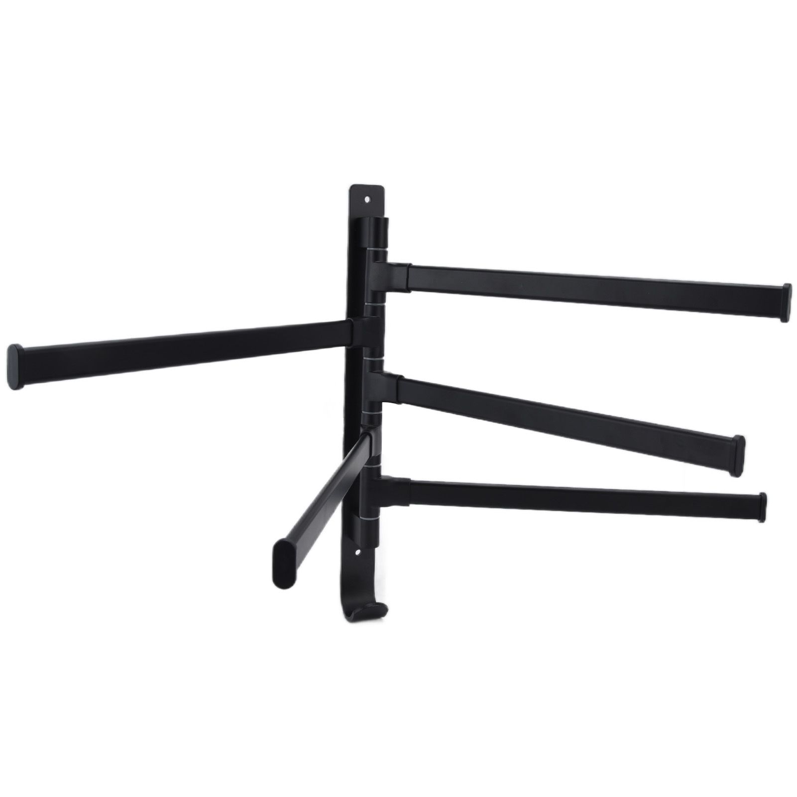 Towel Rack Aluminum Alloy Towel Shelf with 5 Bars Rotatable and Durable for Bathroom and Kitchen Black - Image 3