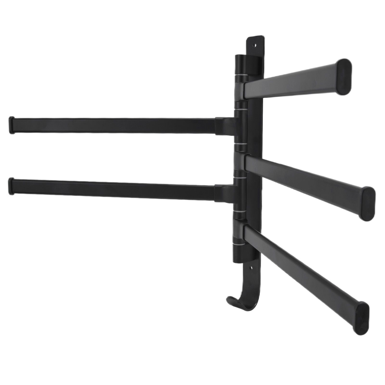 Towel Rack Aluminum Alloy Towel Shelf with 5 Bars Rotatable and Durable for Bathroom and Kitchen Black - Image 4