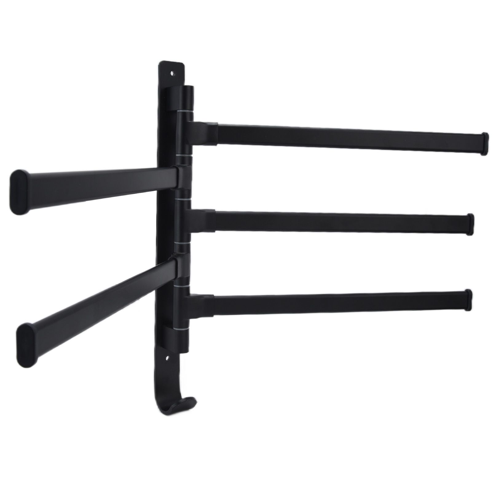 Towel Rack Aluminum Alloy Towel Shelf with 5 Bars Rotatable and Durable for Bathroom and Kitchen Black - Image 5