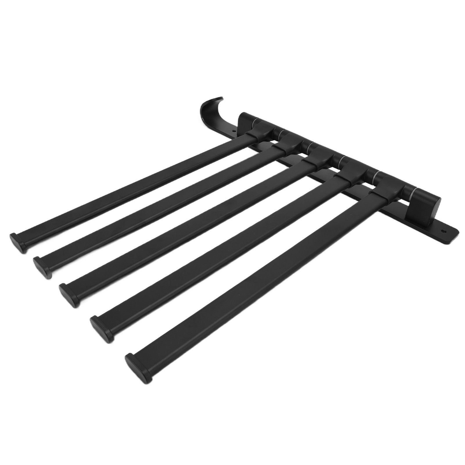 Towel Rack Aluminum Alloy Towel Shelf with 5 Bars Rotatable and Durable for Bathroom and Kitchen Black - Image 7