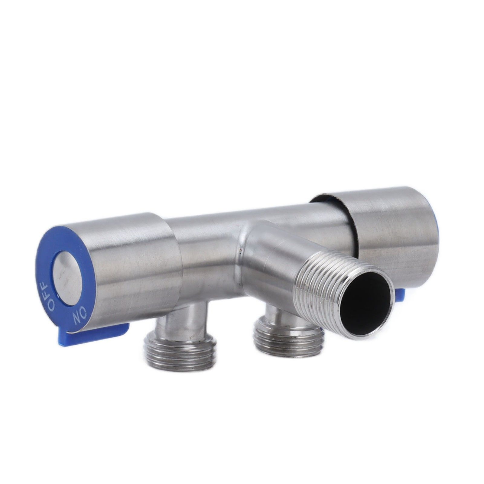 G1/2 Stainless Steel 1 Inlet 2 Outlet Angle Valve Double Handle Double Control Cold Water Tap - Image 8