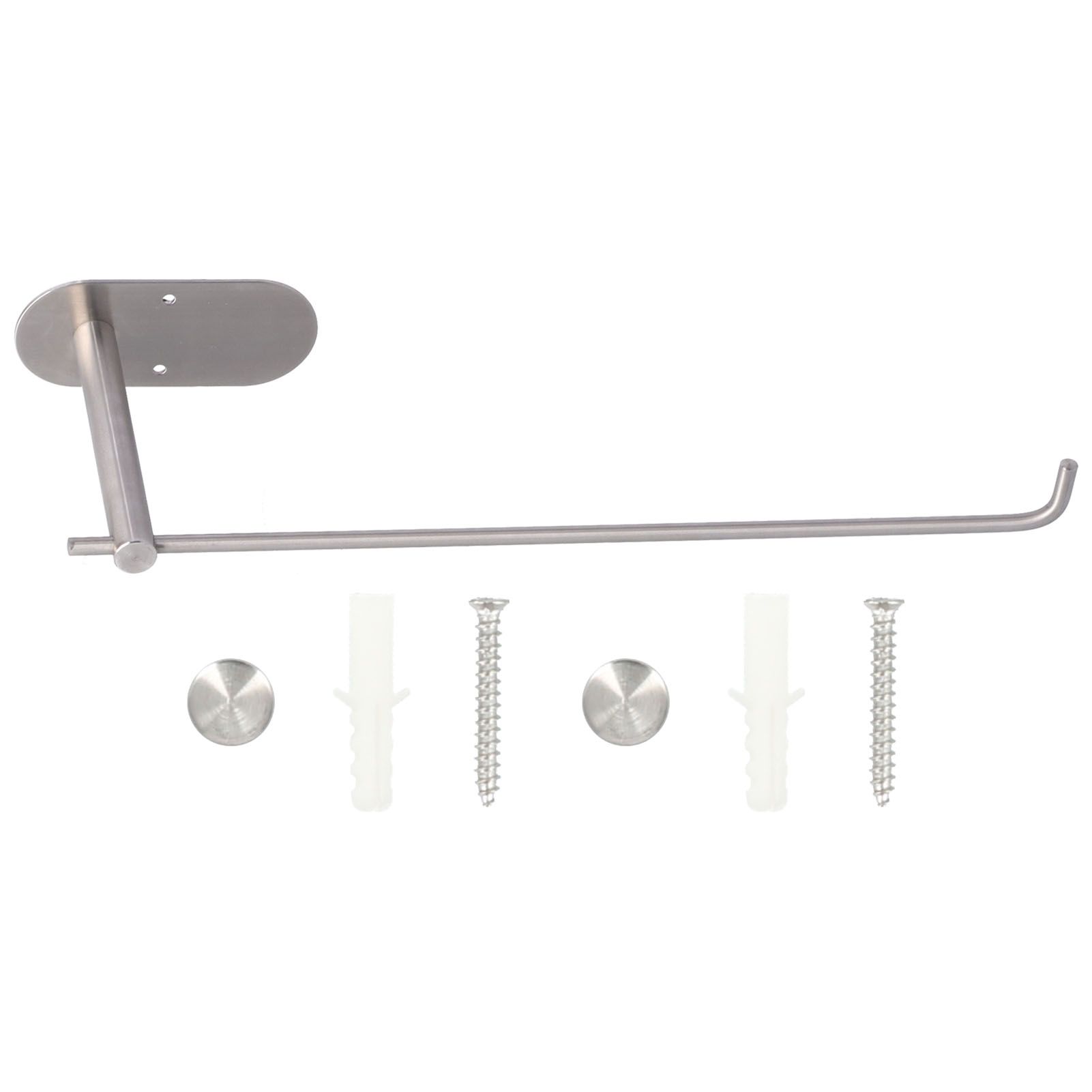 Plastic Wrap Rack Stainless Steel Wall Mounted Paper Towel Rack Paper Roll Holder for Kitchen Bathroom - Image 1