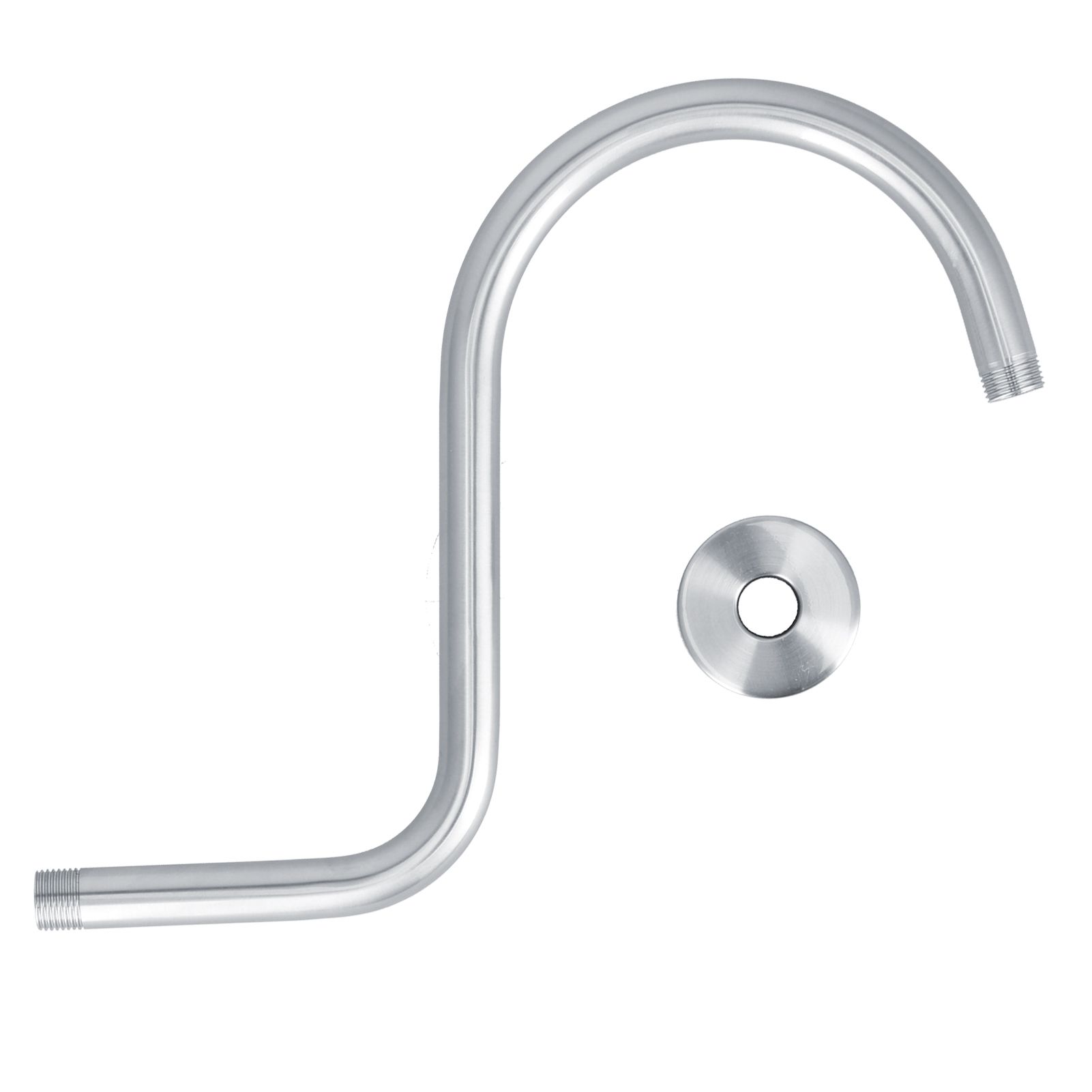 Shower Arm S Shape Gooseneck Stainless Steel Shower Head Extension Arm Bathroom NPT Shower Head Arm for Home233 Brushed - Image 1