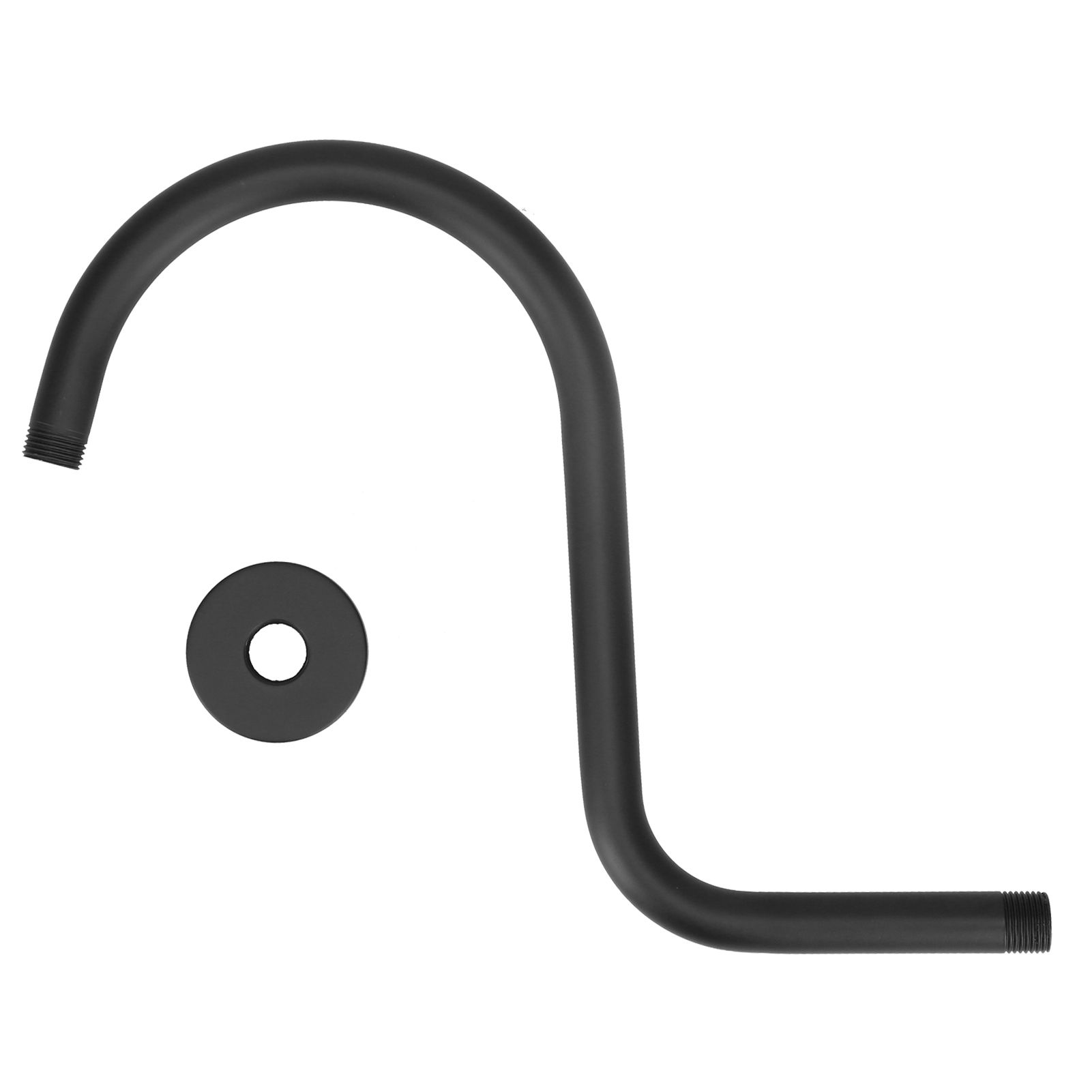 Shower Arm S Shape Gooseneck Stainless Steel Shower Head Extension Arm Bathroom NPT Shower Head Arm for Home233 Black - Image 1