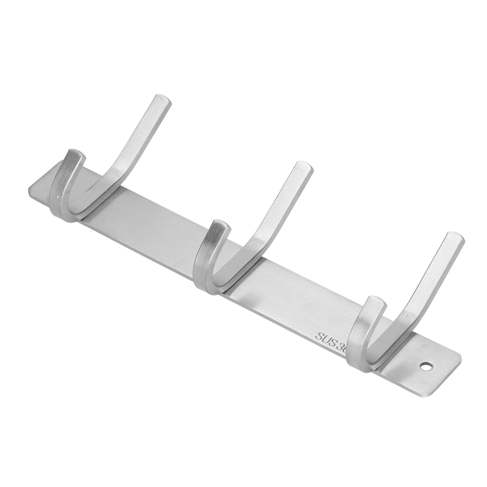 Wall Mounted Kitchen Hanger with 3 Hooks 304 Stainless Steel Punching Cloth Hook for Bathroom - Image 3