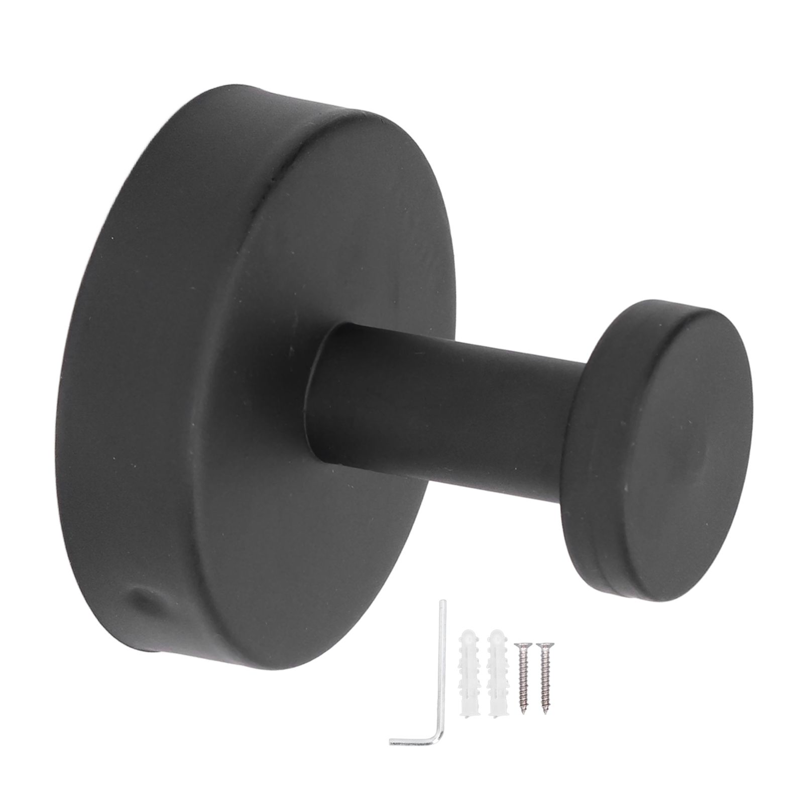 Single Coat Hook 304 Stainless Steel Black Wall Mounted Towel Clothes Hat Hanger for Bathroom Kitchen - Image 1