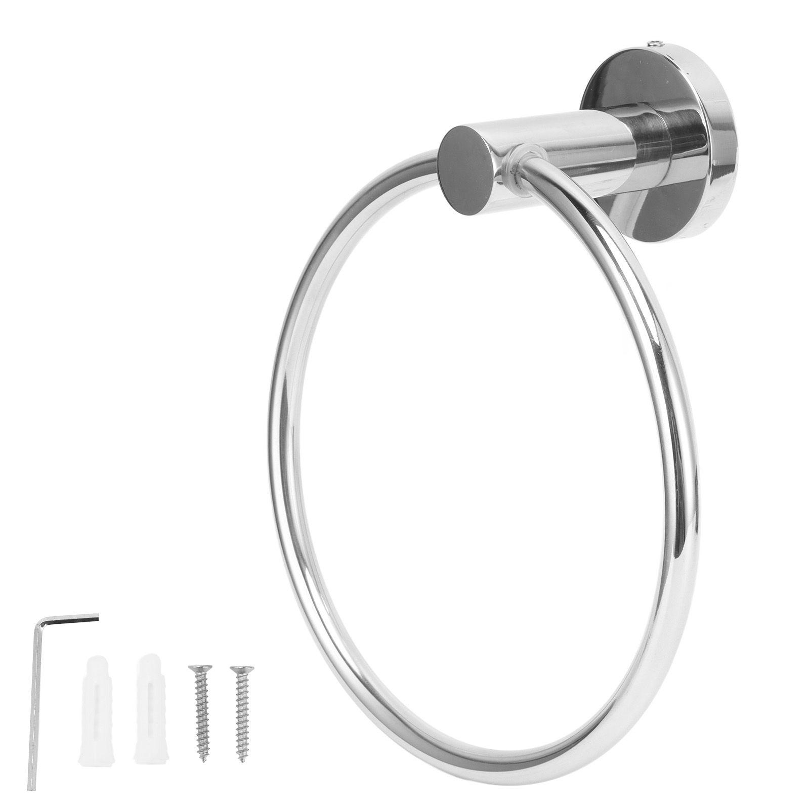 Stainless Steel Towel Ring Simple Rustproof Retro Bathroom Hand Towel Ring for Bathroom Kitchen223030 Bright Towel Ring - Image 1