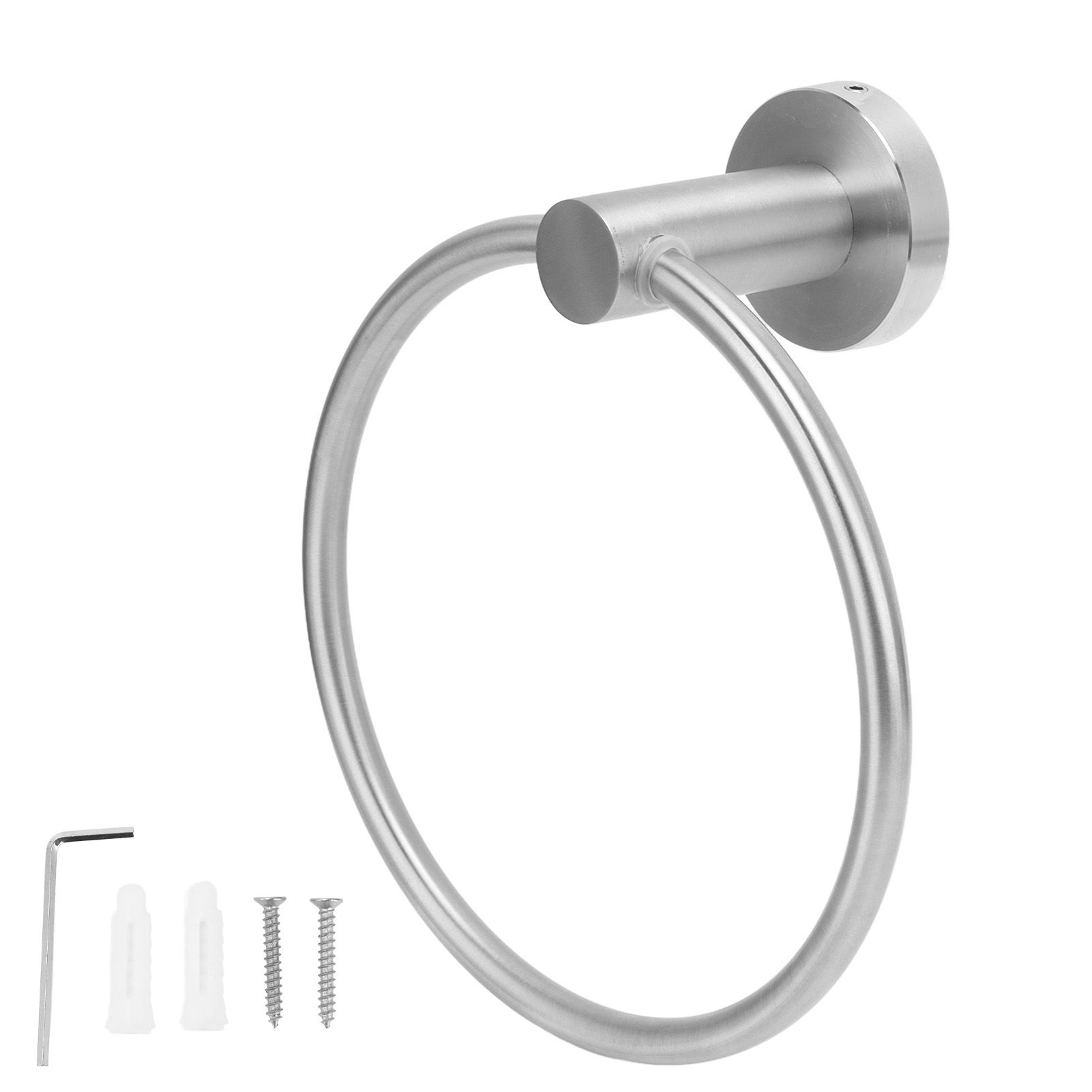 Stainless Steel Towel Ring Simple Rustproof Retro Bathroom Hand Towel Ring for Bathroom Kitchen223130 Brushed Towel Ring - Image 1