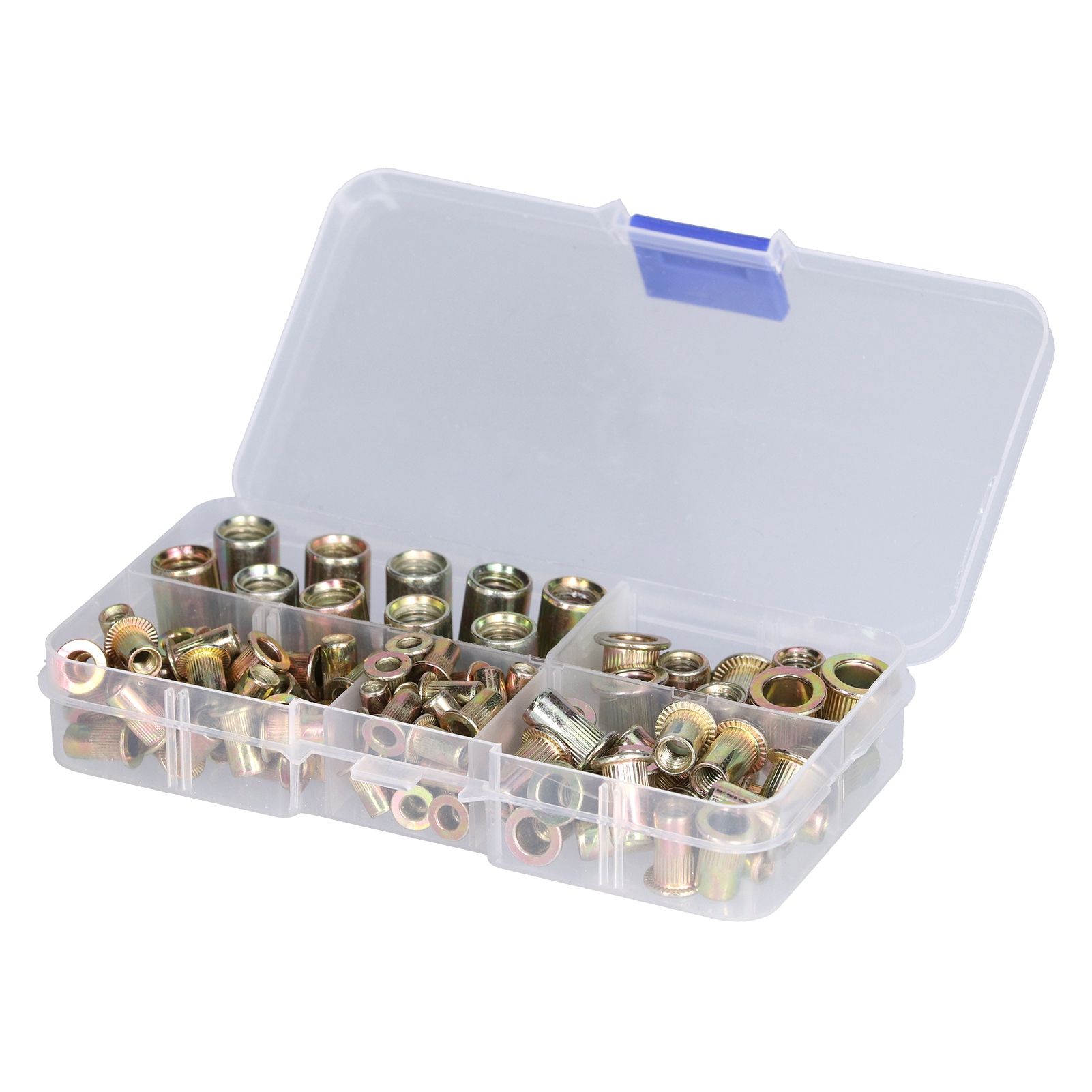 100PCS Threaded Inserts M3‑M8 Portable Galvanized Carbon Steel High Strength Rivet Nuts Assortment100PCS - Image 1