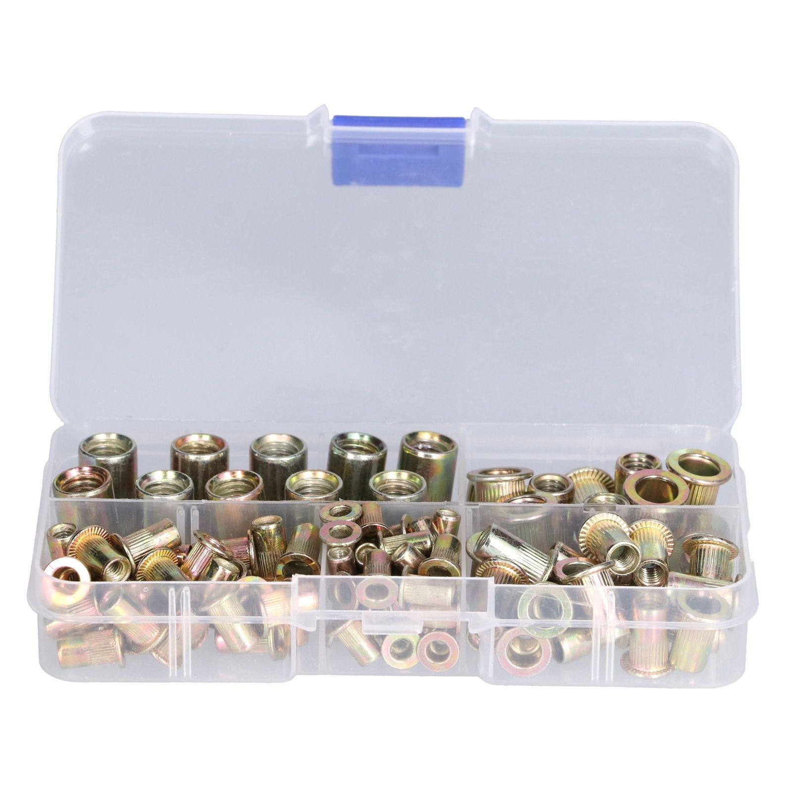 100PCS Threaded Inserts M3‑M8 Portable Galvanized Carbon Steel High Strength Rivet Nuts Assortment100PCS - Image 2