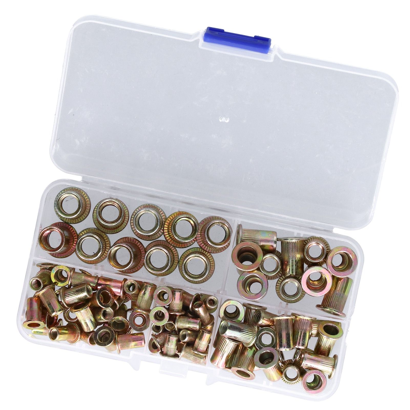 100PCS Threaded Inserts M3‑M8 Portable Galvanized Carbon Steel High Strength Rivet Nuts Assortment100PCS - Image 4