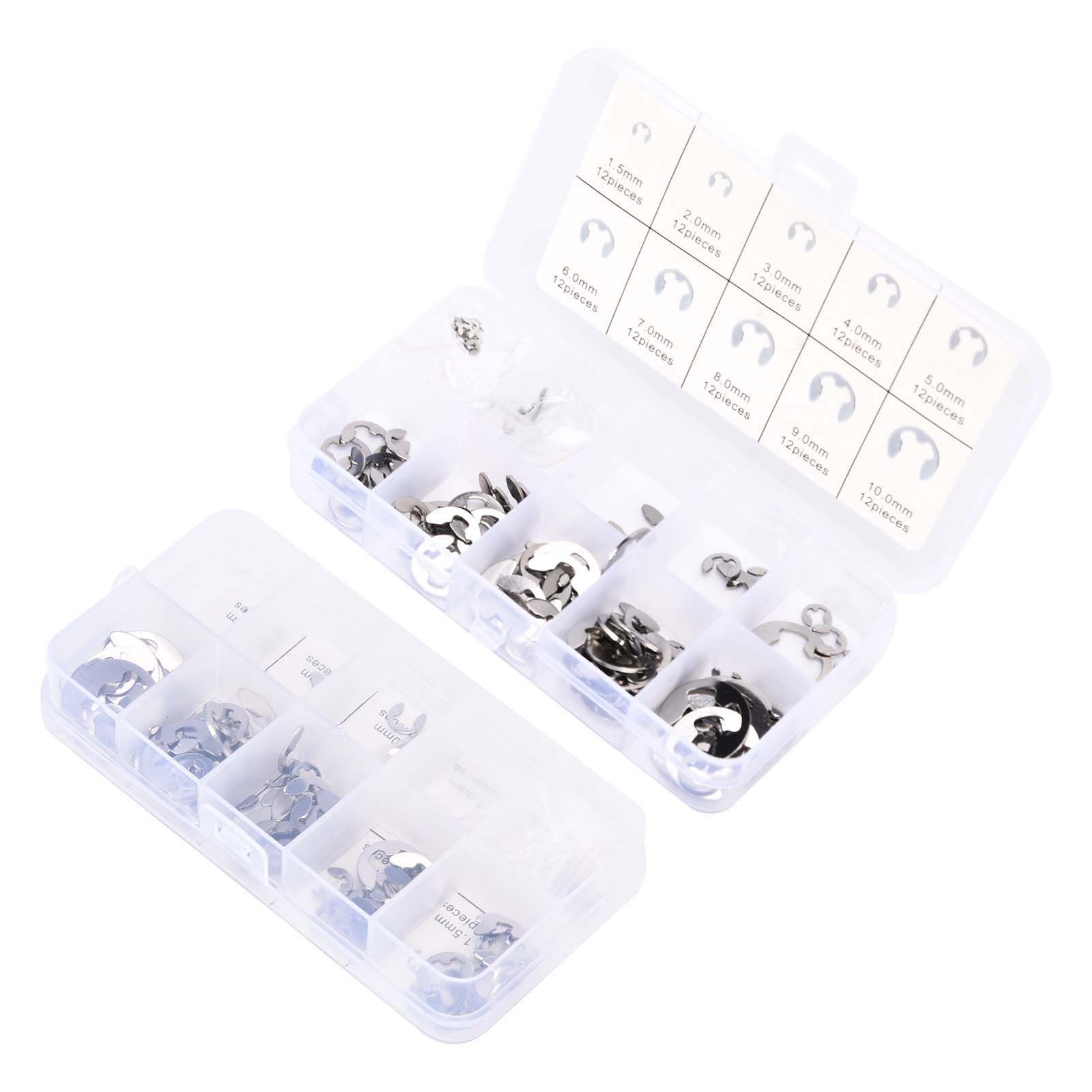 120PCS Snap Rings M1.5‑10 Mini Portable Corrosion Resistant Stainless Steel Snap Rings Kit120PCS - Image 3