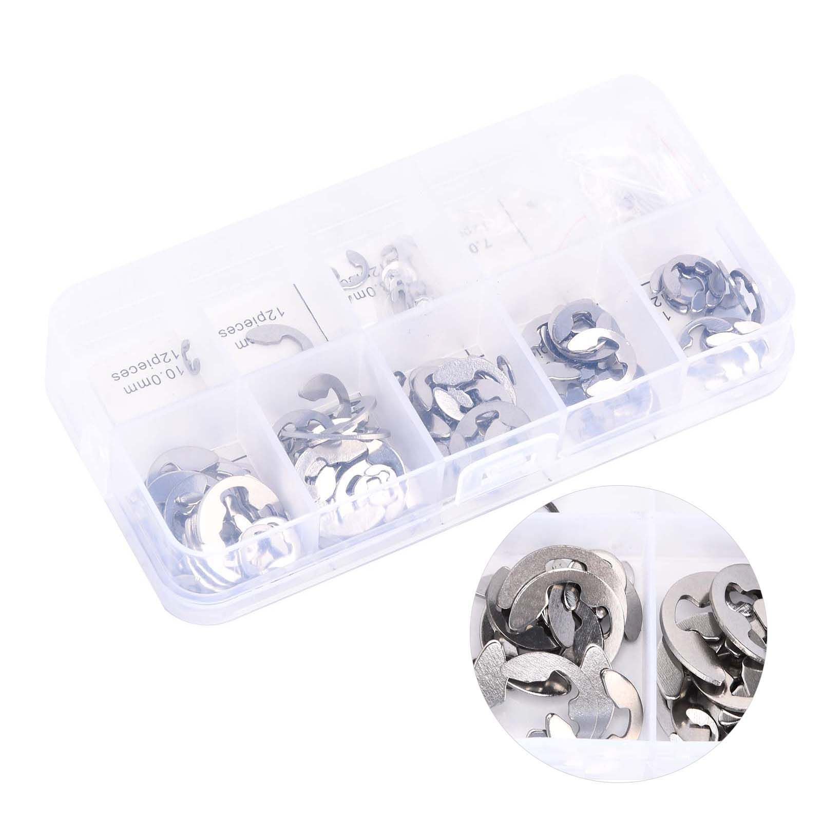 120PCS Snap Rings M1.5‑10 Mini Portable Corrosion Resistant Stainless Steel Snap Rings Kit120PCS - Image 4