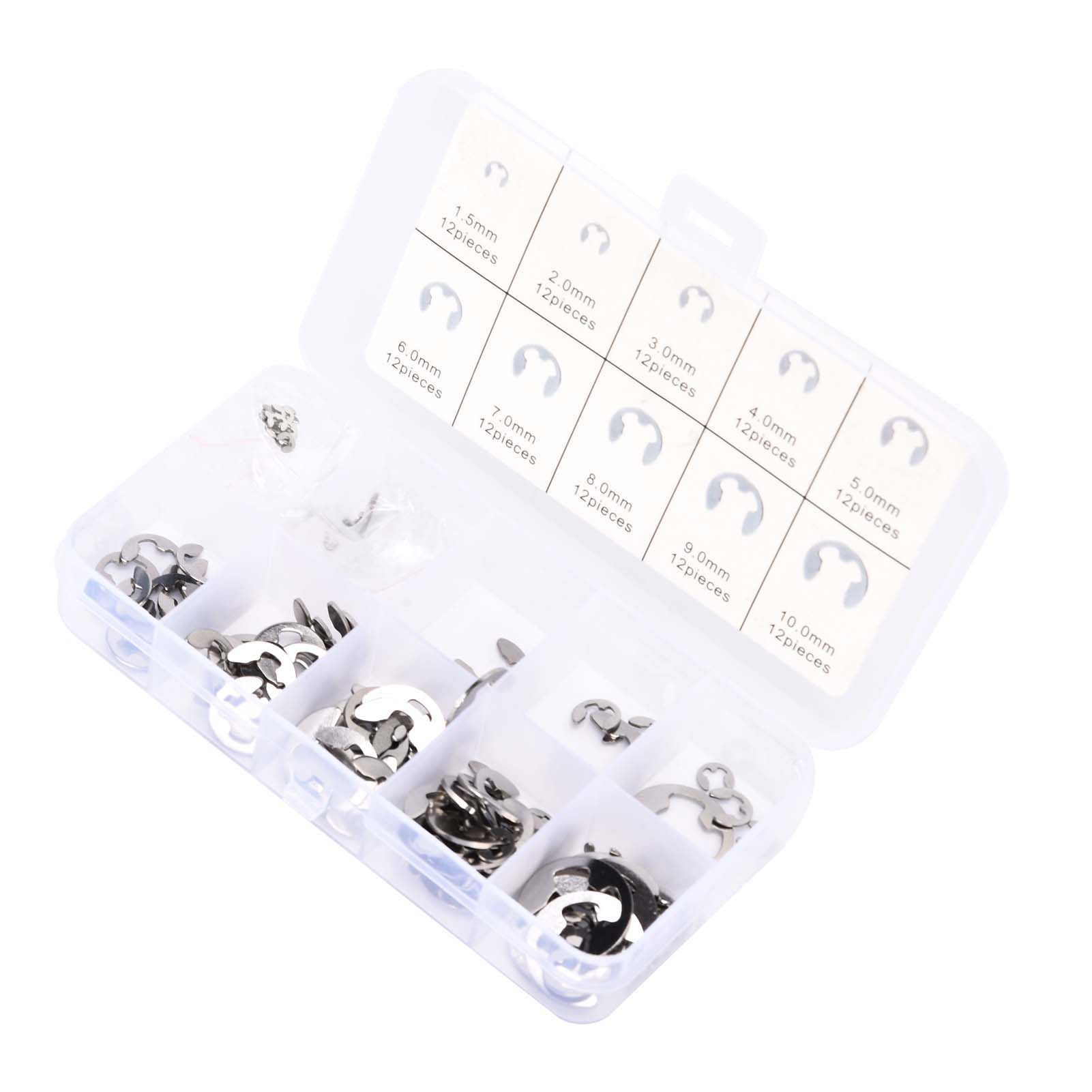 120PCS Snap Rings M1.5‑10 Mini Portable Corrosion Resistant Stainless Steel Snap Rings Kit120PCS - Image 6