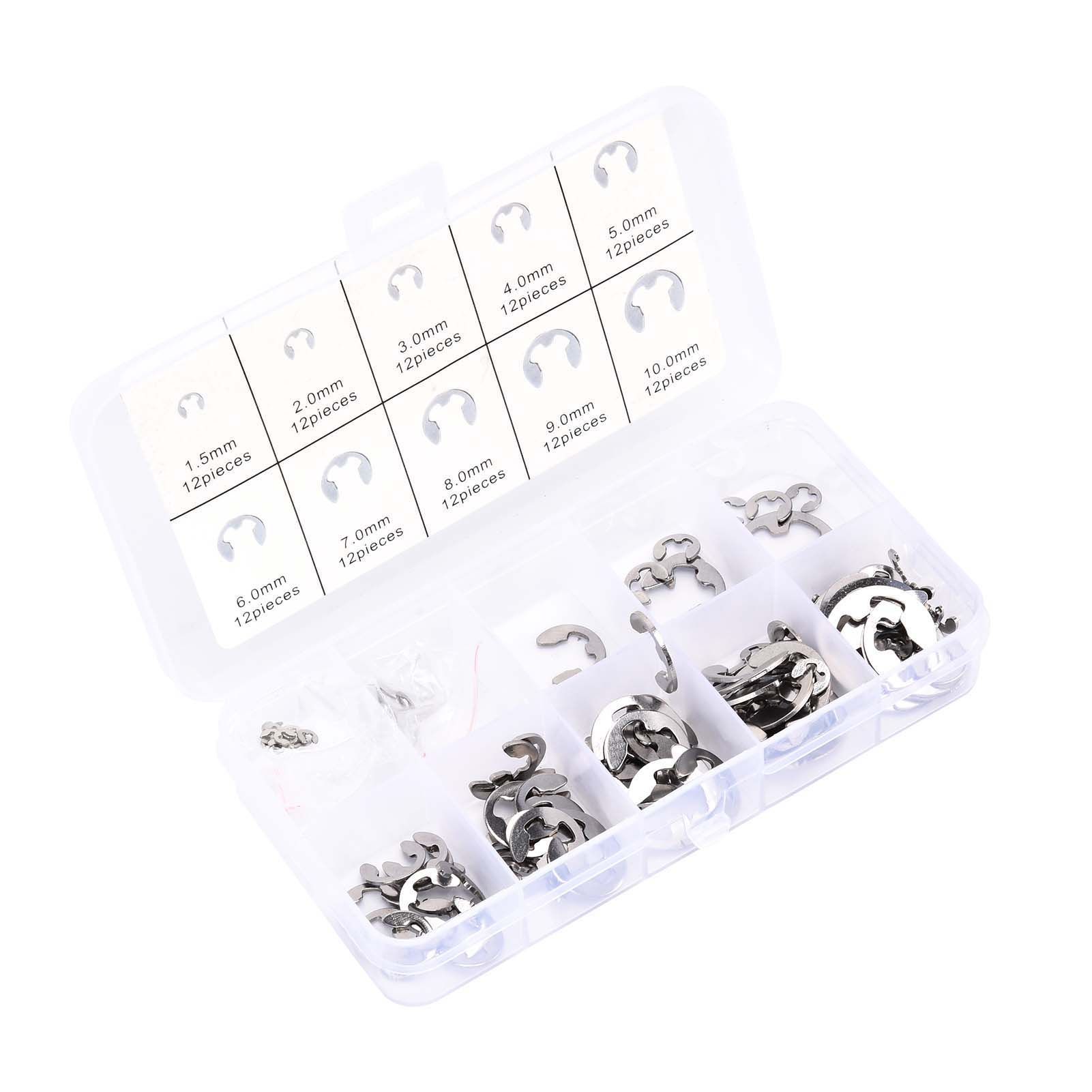 120PCS Snap Rings M1.5‑10 Mini Portable Corrosion Resistant Stainless Steel Snap Rings Kit120PCS - Image 7