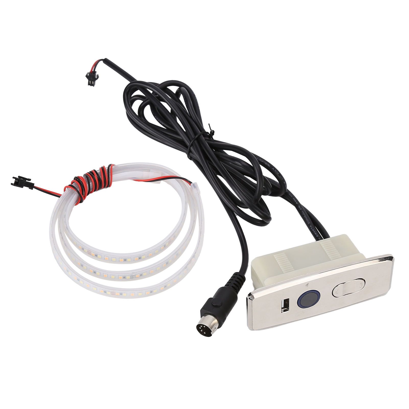 5 Pin Power Recliner Switch Brushed DC 3 Button Straight Sofa Controller with 1m Light Strip - Image 1