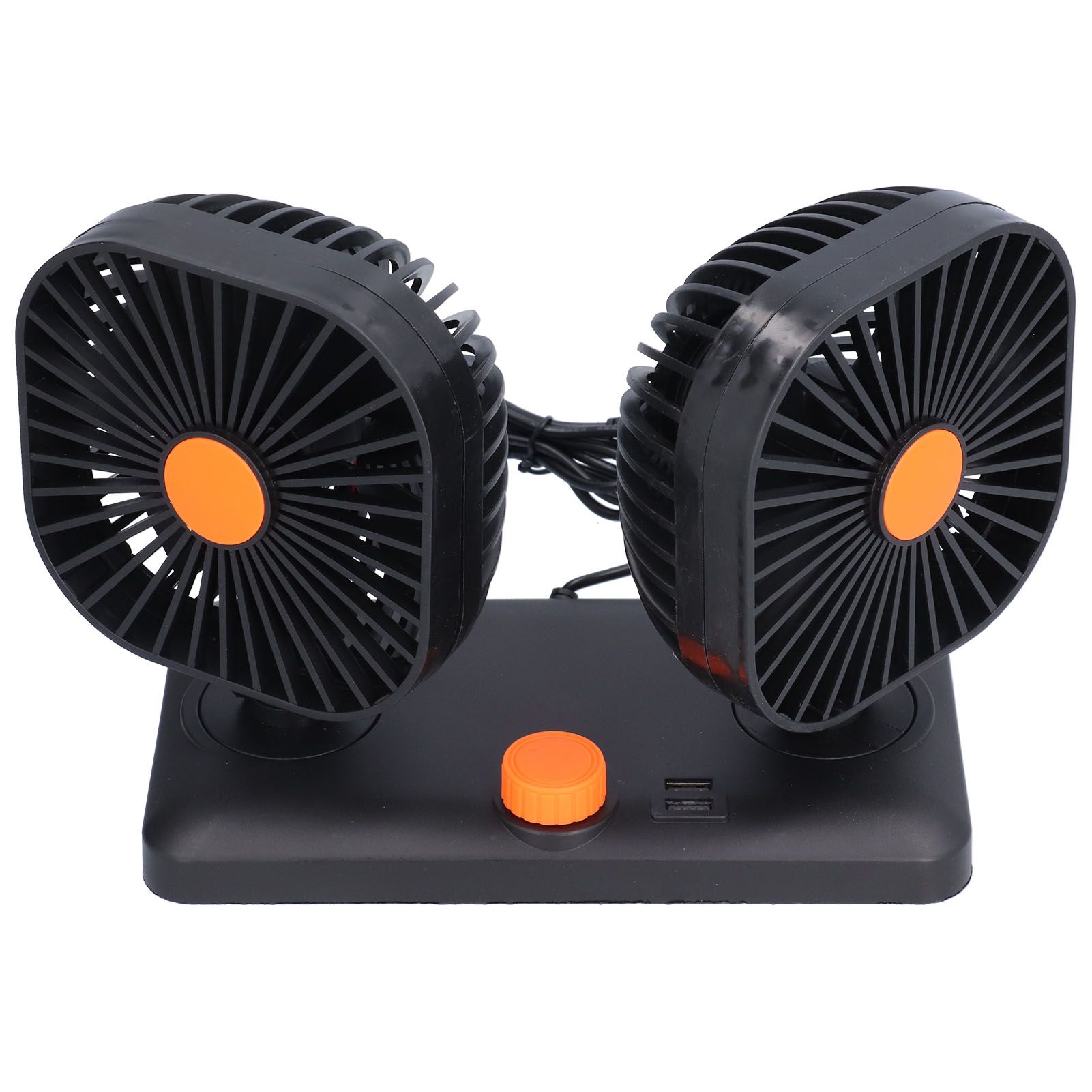 Car Air Cooling Fan Dual Head USB Universal Cooling Device 360 Degree Adjustable Square Low Noise Car Accessories - Image 4