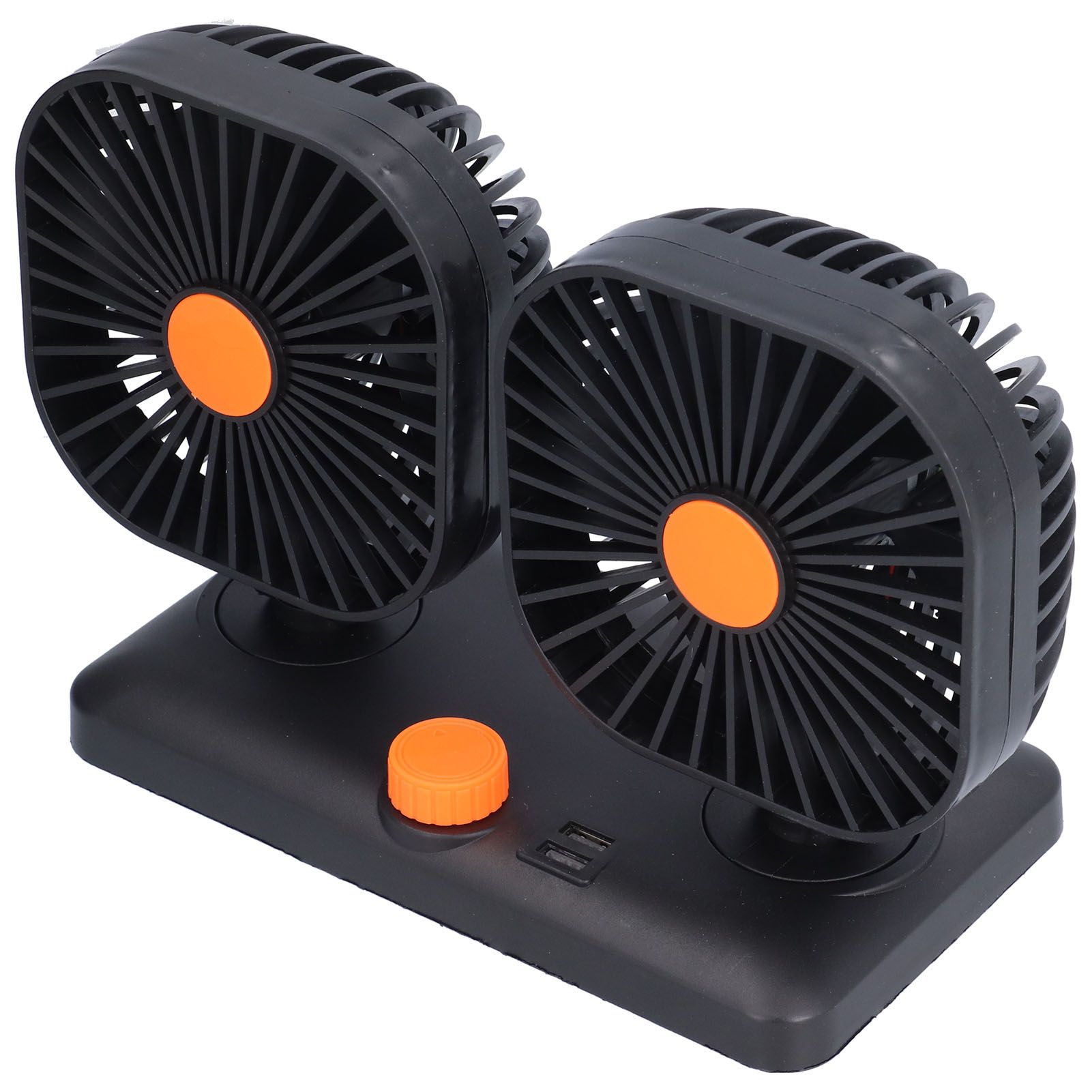 Car Air Cooling Fan Dual Head USB Universal Cooling Device 360 Degree Adjustable Square Low Noise Car Accessories - Image 6