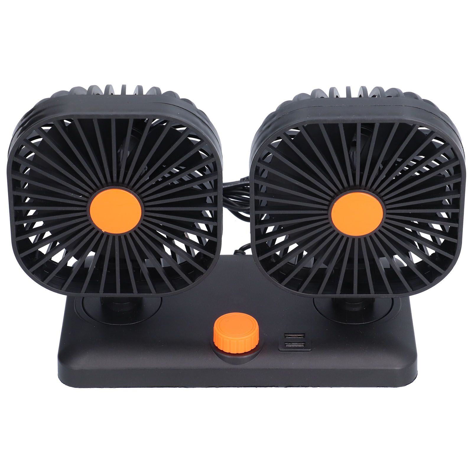 Car Air Cooling Fan Dual Head USB Universal Cooling Device 360 Degree Adjustable Square Low Noise Car Accessories - Image 7