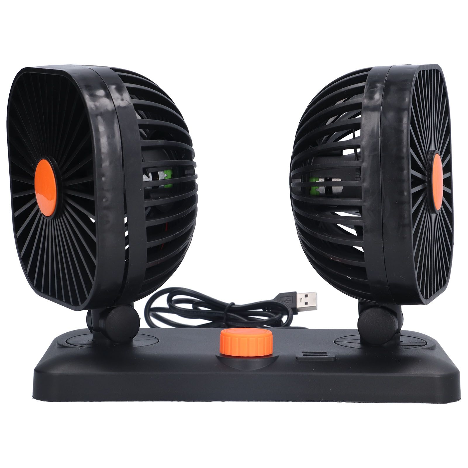 Car Air Cooling Fan Dual Head USB Universal Cooling Device 360 Degree Adjustable Square Low Noise Car Accessories - Image 8