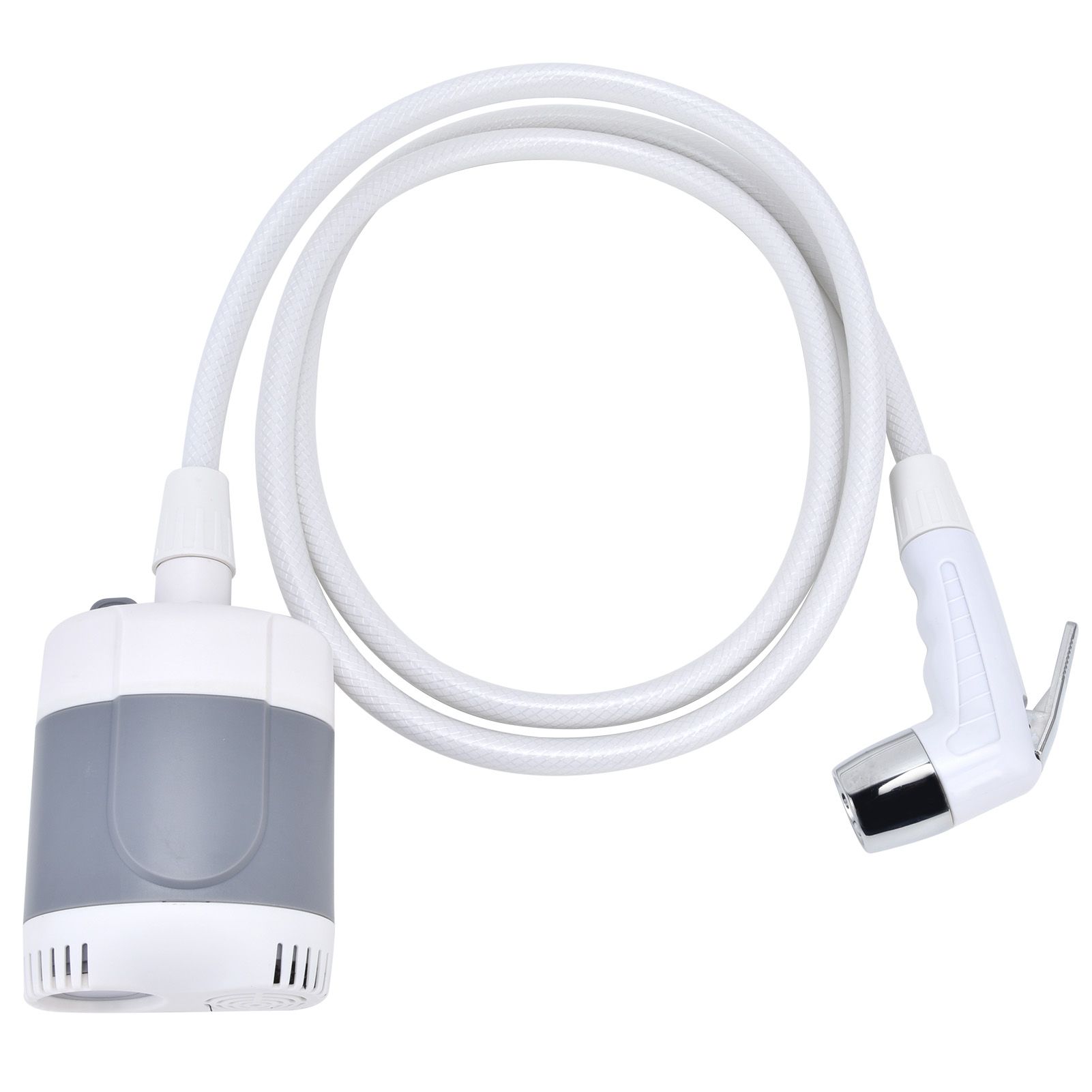 Portable Outdoor Shower Set Camping Shower Pump Handheld Sprayer for Hiking Traveling USB Charging(GrayWhite ) - Image 2