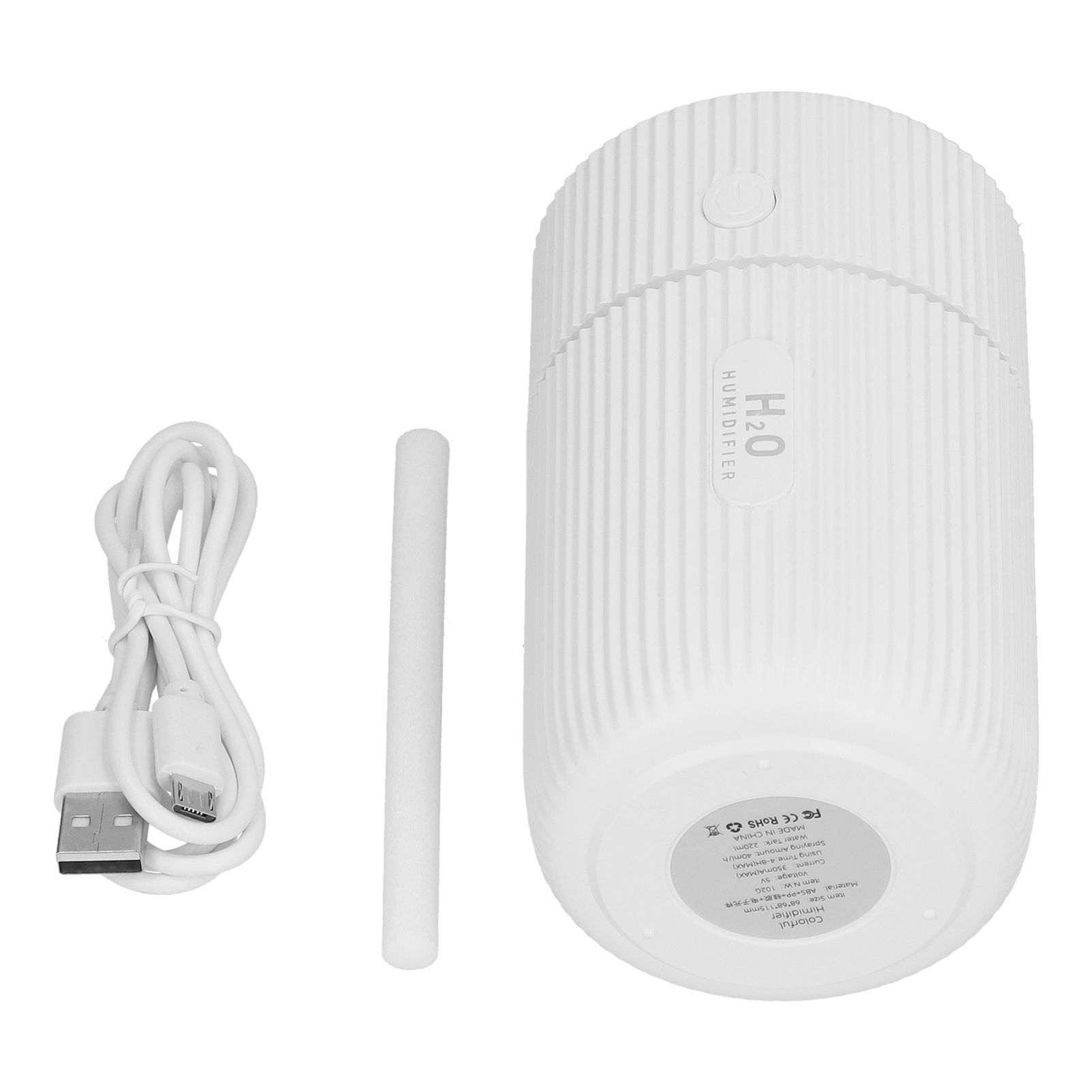 Mini Humidifier with Colorful Light Desktop Humidifier USB Powered for Car Office Room BedroomWhite - Image 4