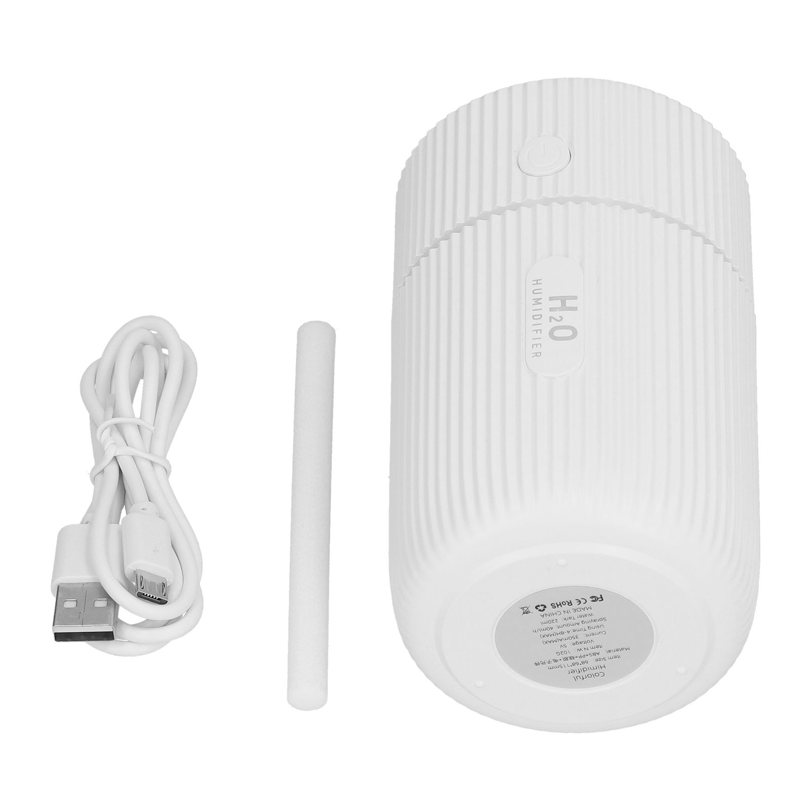 Mini Humidifier with Colorful Light Desktop Humidifier USB Powered for Car Office Room BedroomWhite - Image 5