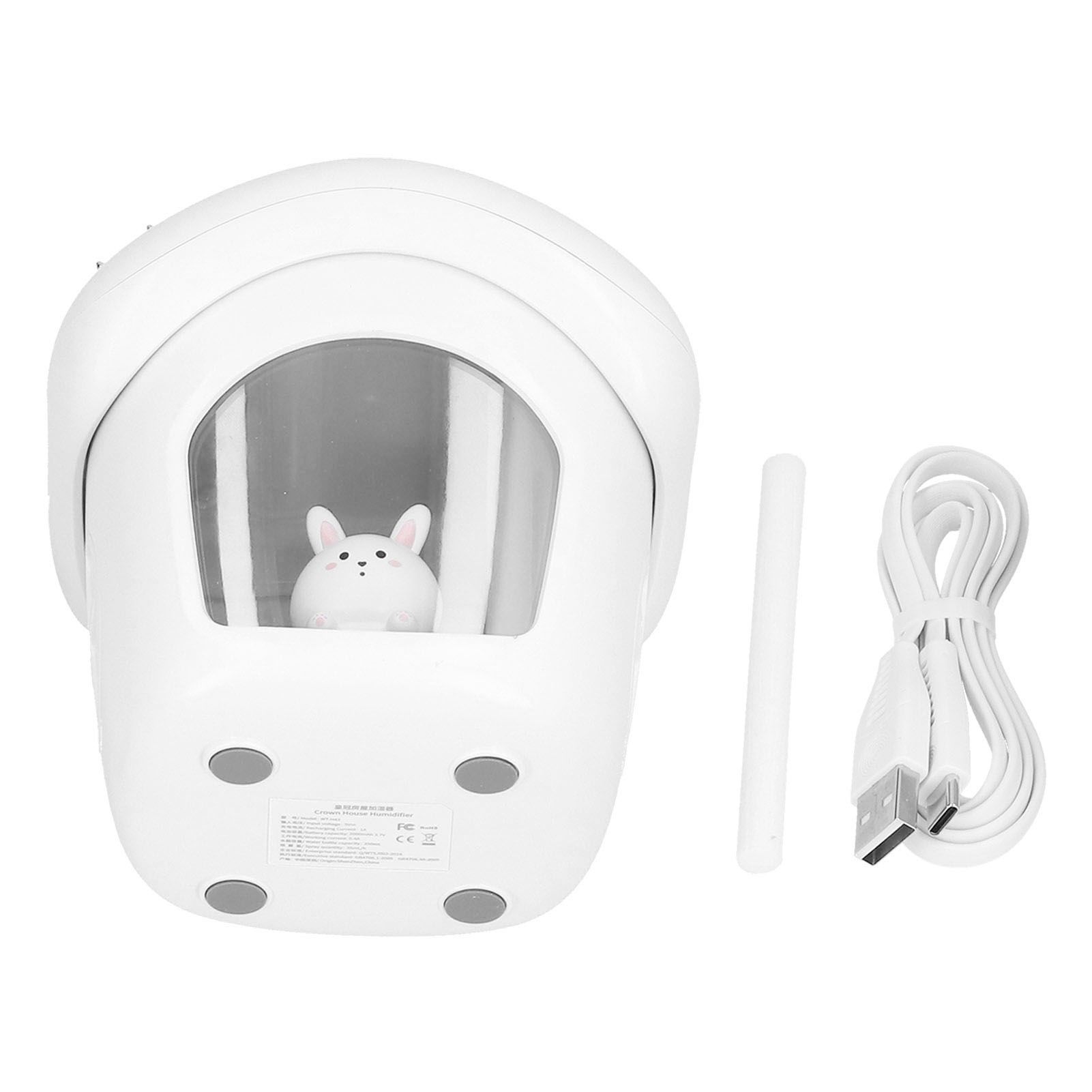 Air Humidifier USB Charging 2 Gears Smart Portable Desk Humidifier with 350ml Visible Water TankWhite - Image 2