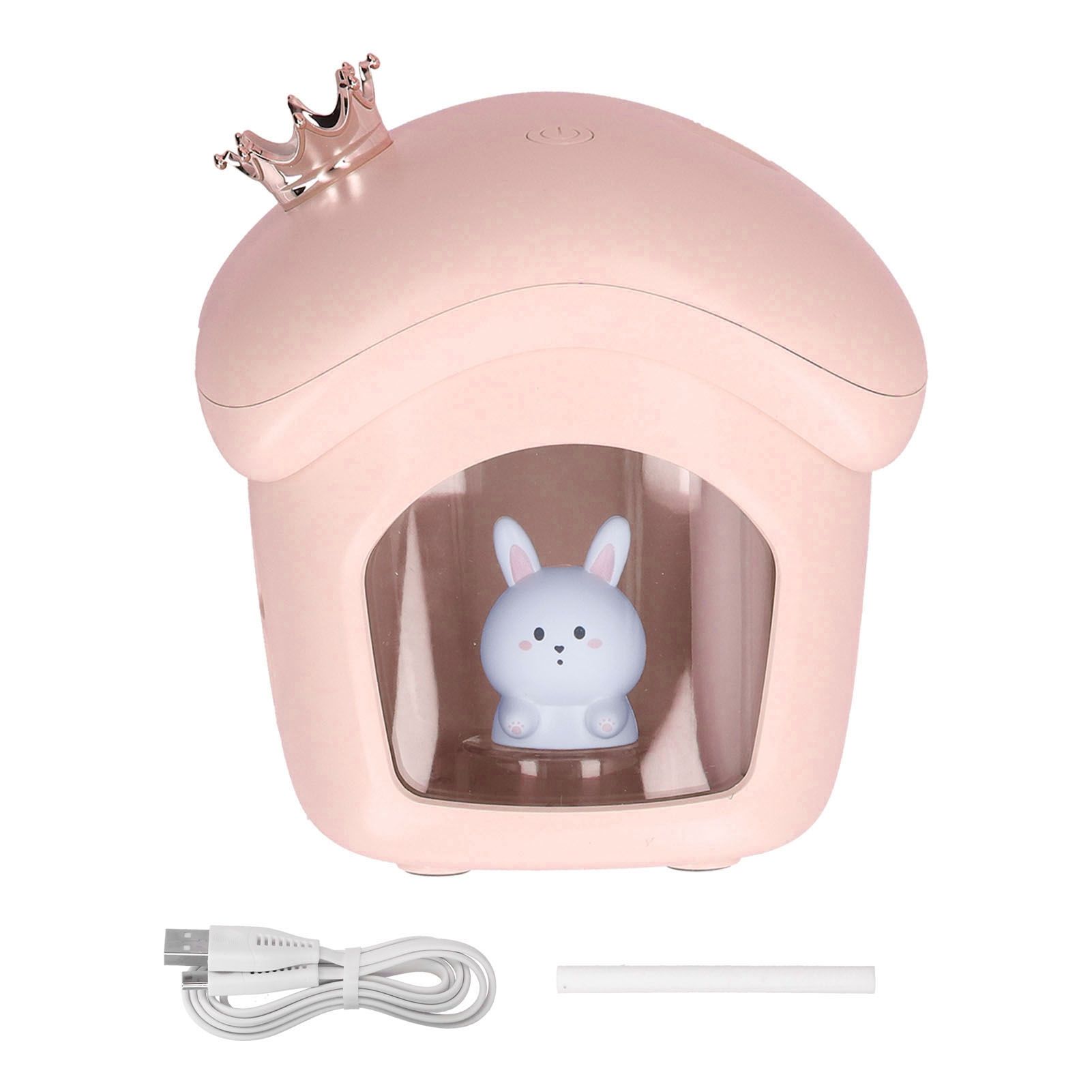 Air Humidifier USB Charging 2 Gears Smart Portable Desk Humidifier with 350ml Visible Water TankPink - Image 1