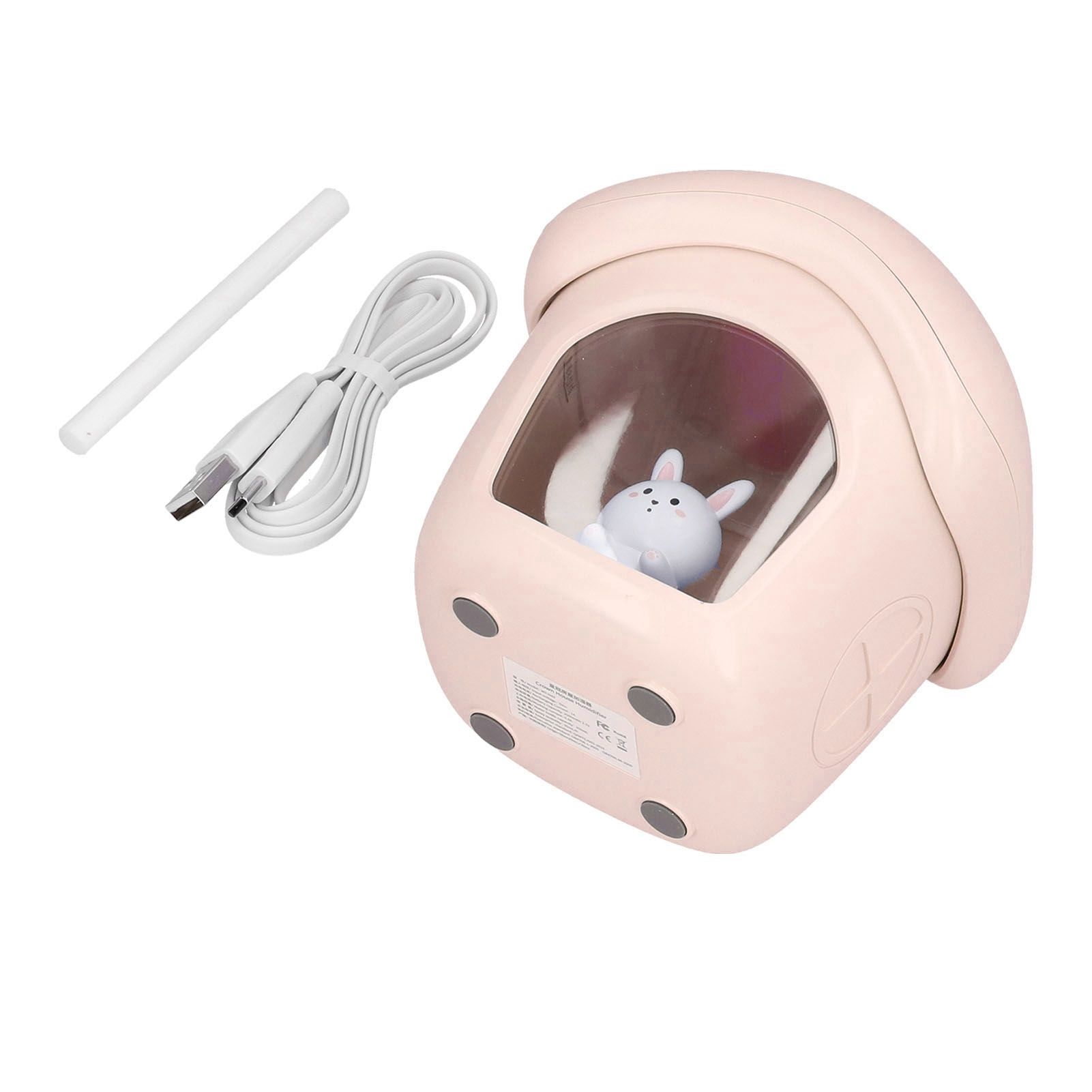 Air Humidifier USB Charging 2 Gears Smart Portable Desk Humidifier with 350ml Visible Water TankPink - Image 3