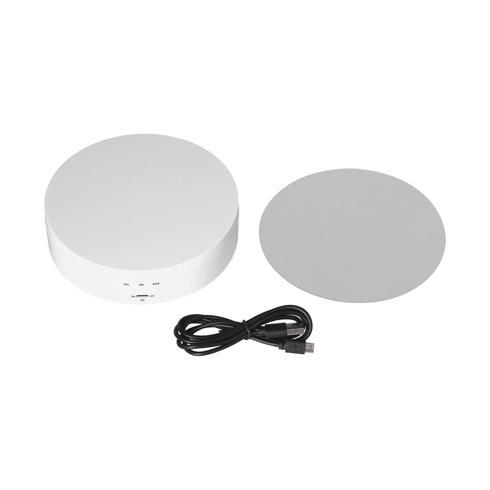 Motorized Rotating Display Stand 138mm Electric Rotating Turntable 3 Speed Adjustable USB Powered Jewelry Display BracketWhite - Image 1