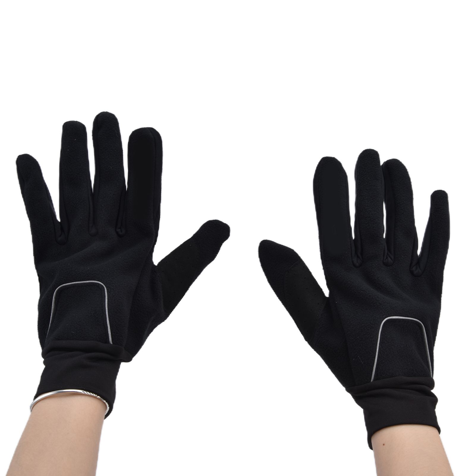 Cycling Gloves Touch Sensitive Waterproof Black Non Slip Windproof Gloves for Outdoor Cycling TravelM - Image 6