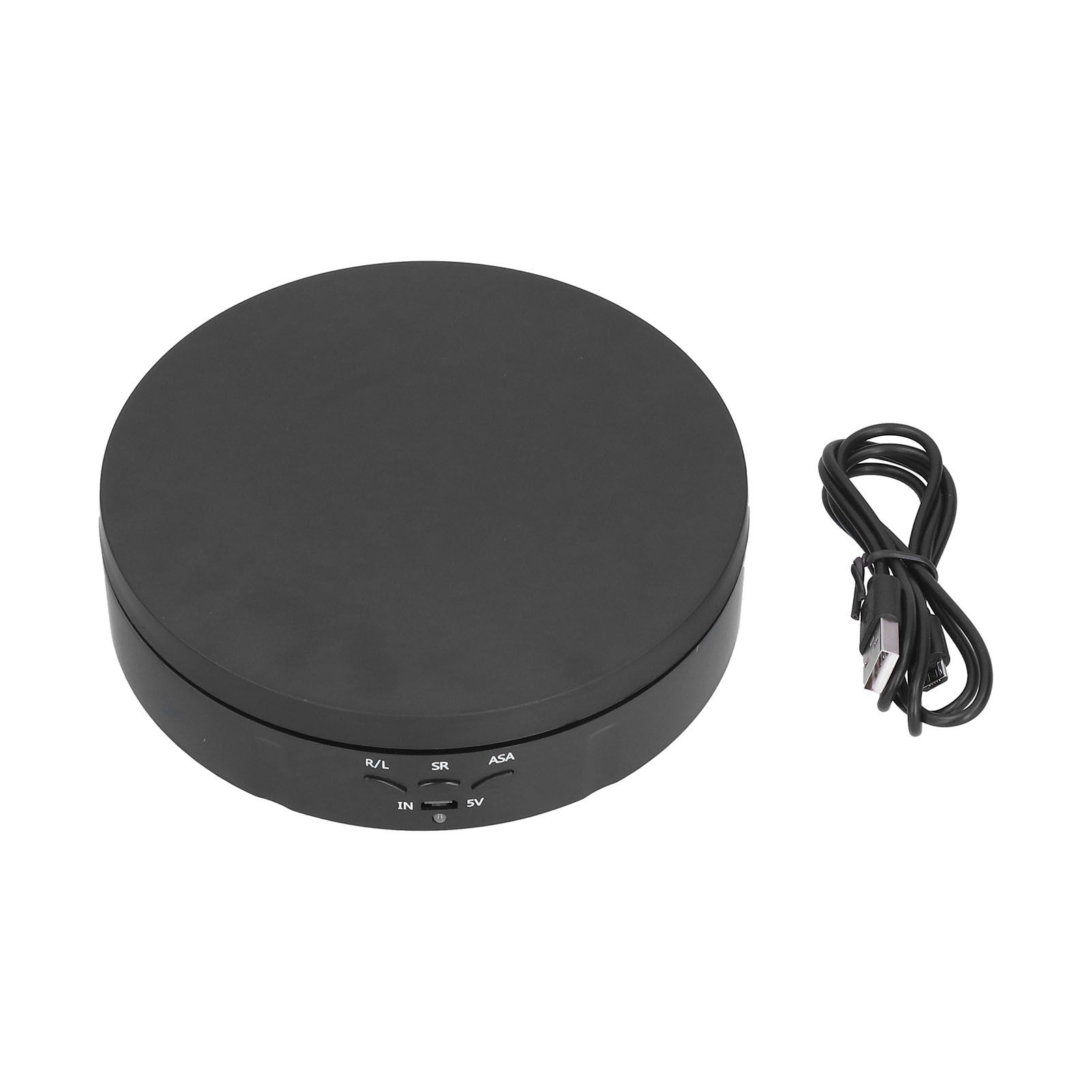145mm 360° Round Auto Rotating Display Stand 3 Speed Control USB Powered Jewelry Turntable for ExhibitionBlack - Image 1