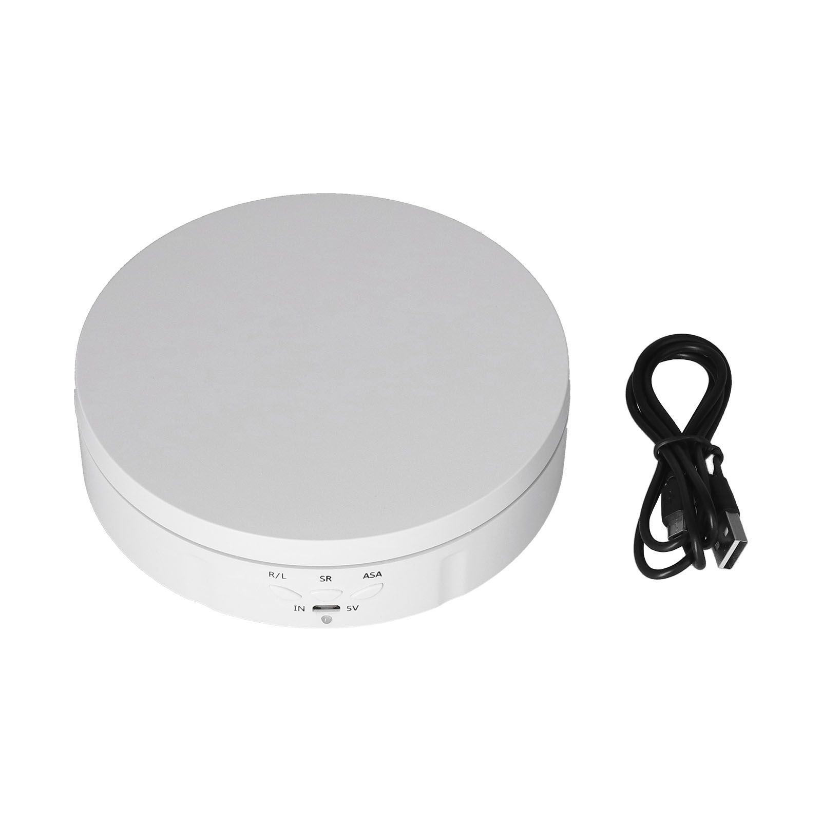 145mm 360° Round Auto Rotating Display Stand 3 Speed Control USB Powered Jewelry Turntable for ExhibitionWhite - Image 1
