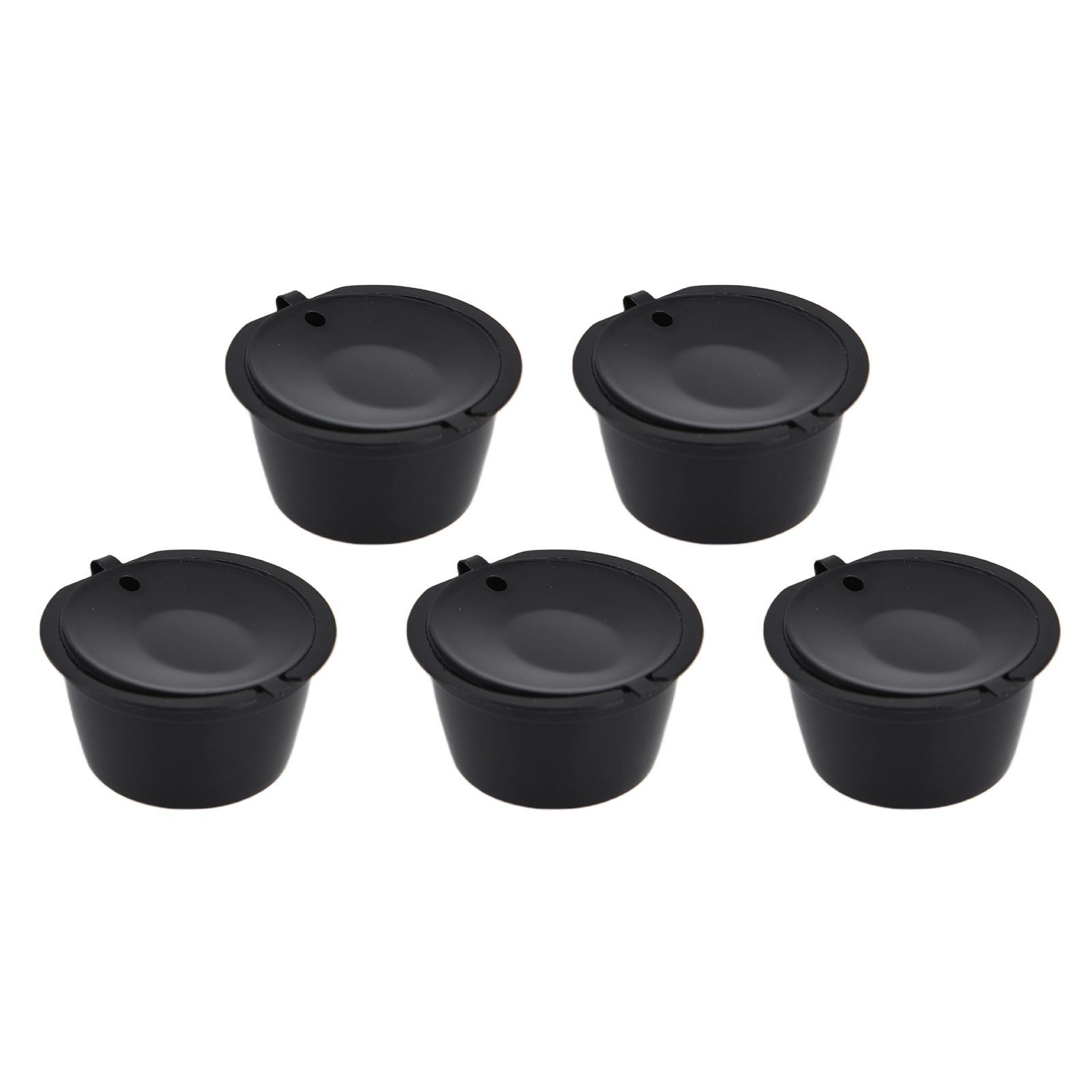5Pcs 50ml Coffee Capsule Reusable Coffee Filter Cup with Spoon for DOLCE GUSTO Coffee MachineBlack - Image 3