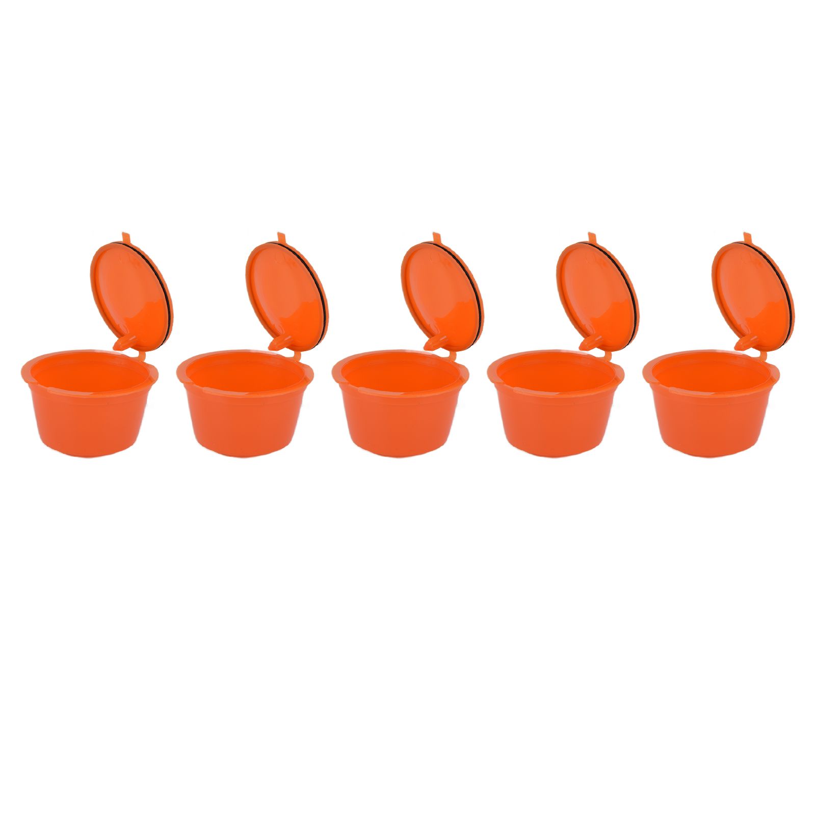 5Pcs 50ml Coffee Capsule Reusable Coffee Filter Cup with Spoon for DOLCE GUSTO Coffee MachineOrange - Image 2