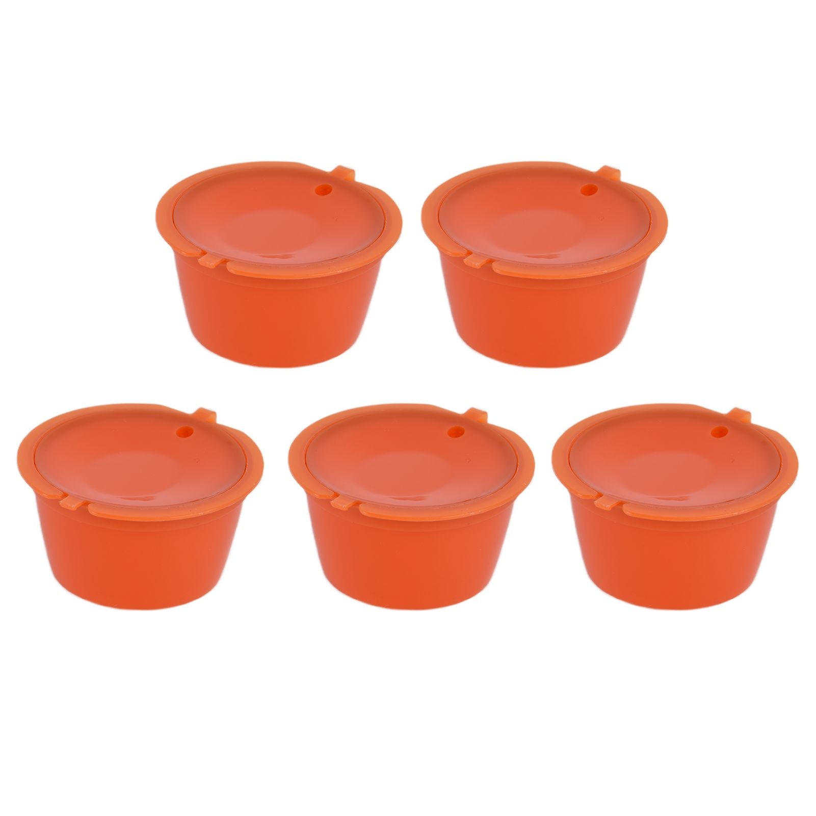 5Pcs 50ml Coffee Capsule Reusable Coffee Filter Cup with Spoon for DOLCE GUSTO Coffee MachineOrange - Image 3